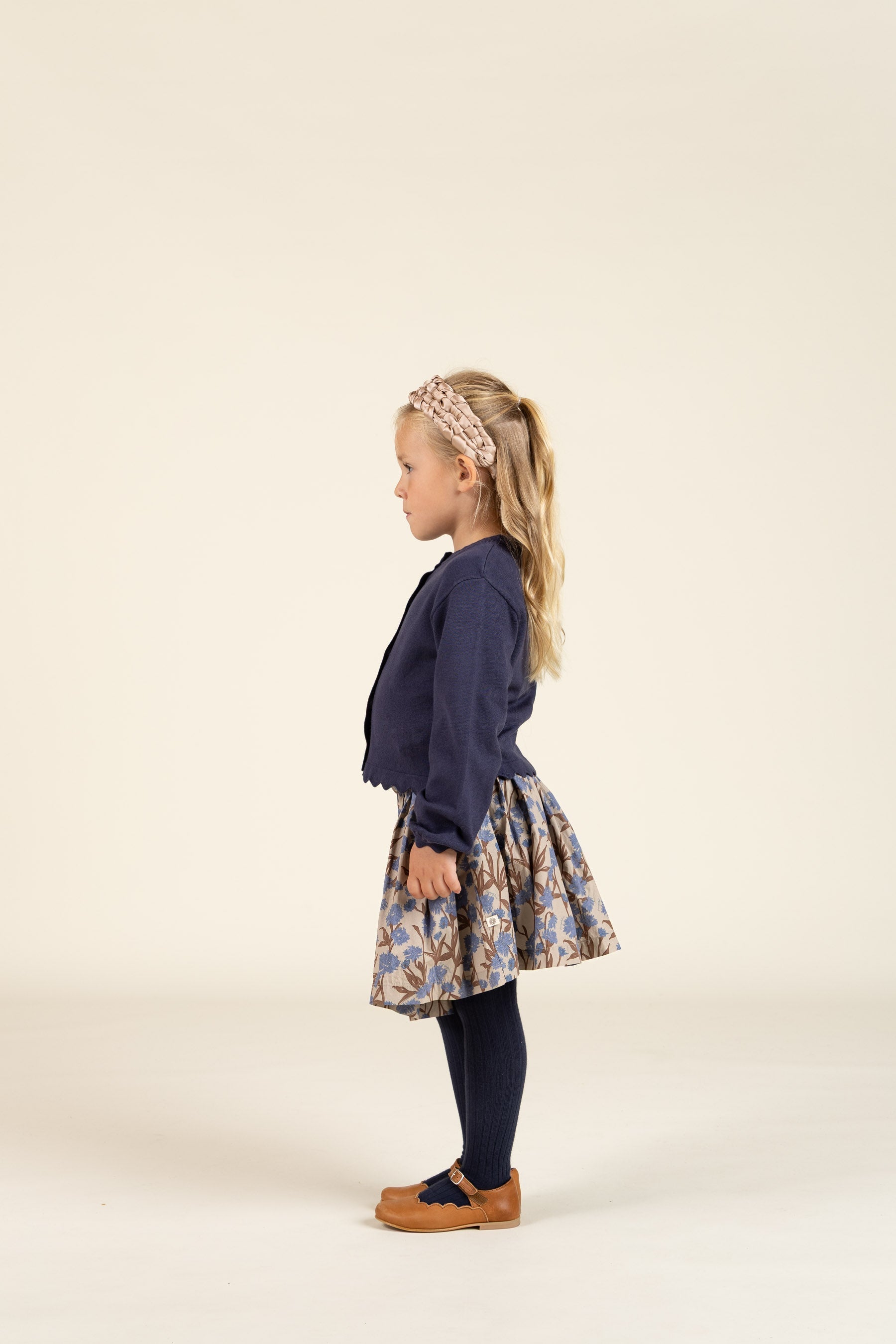 Bedrukte katoenen popeline rok - Kids - Blue / Brown | 100715 Amy