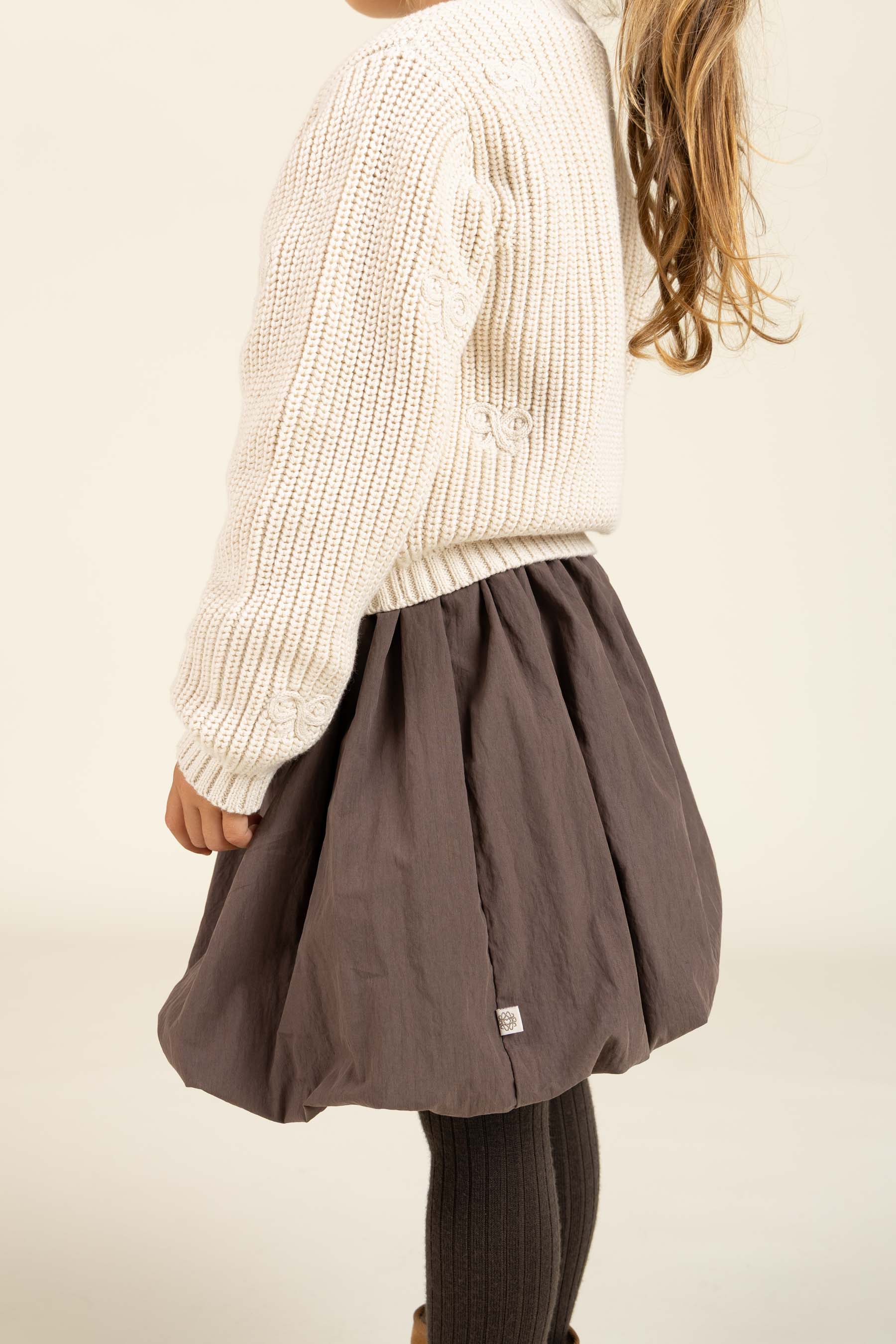 Gebreid katoenen vest met strikjes - Kids - Nature | 100790 Freya