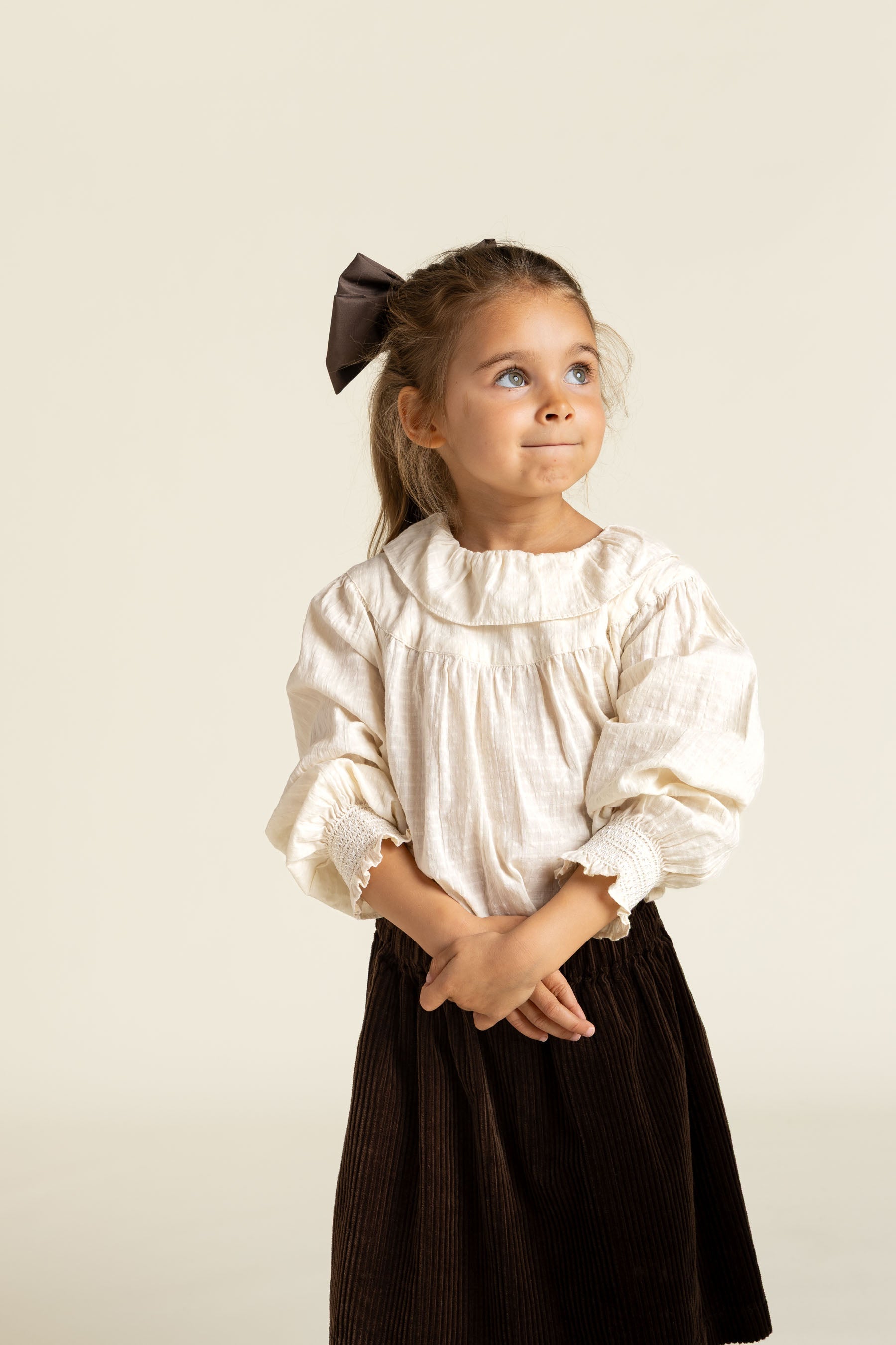 Katoenen blouse met kraag - Kids - Off White | 100883 Claire