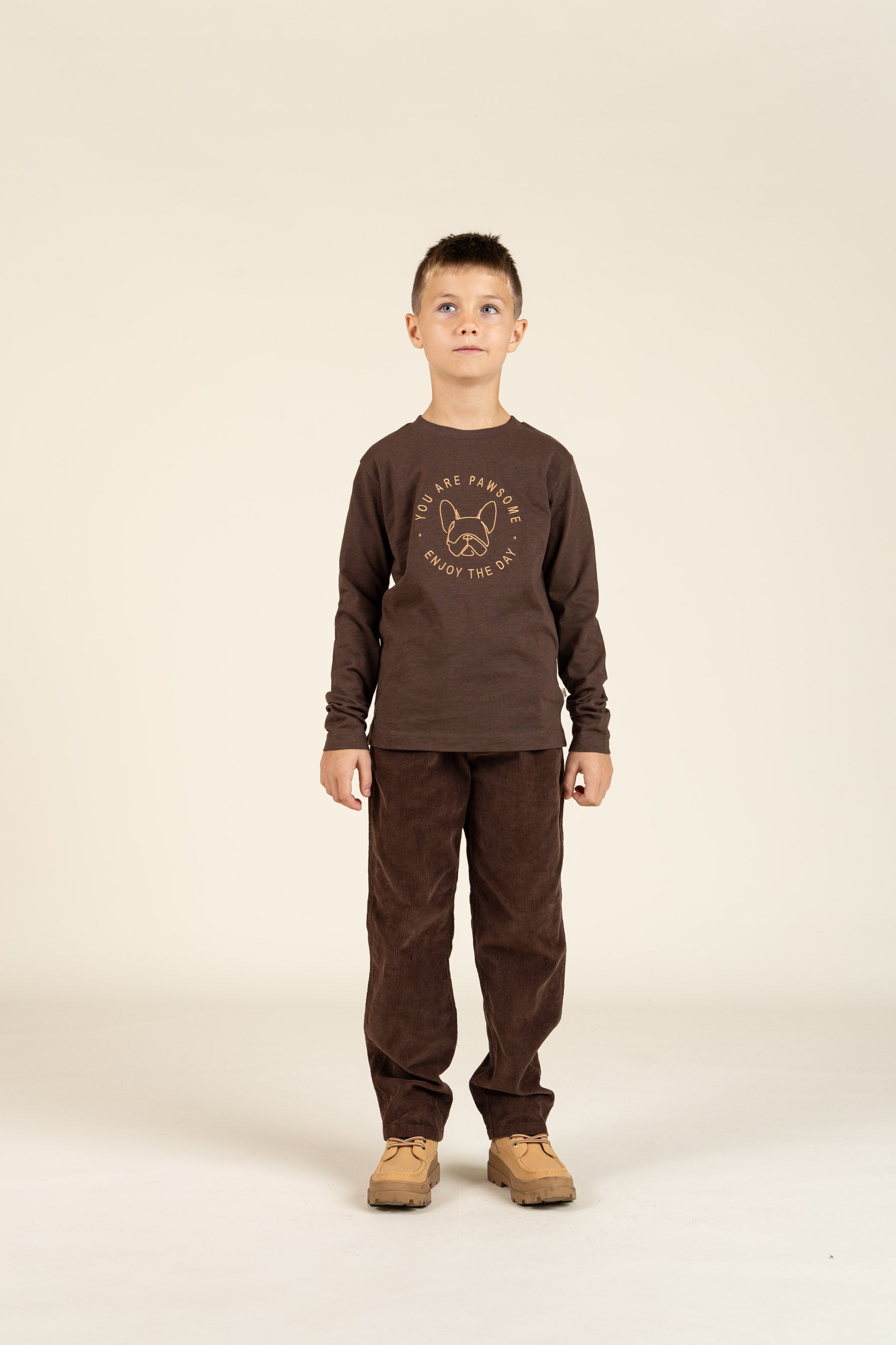Slub Jersey T-shirt met lange mouwen - Tween - Chocolate | 100833 Kevin