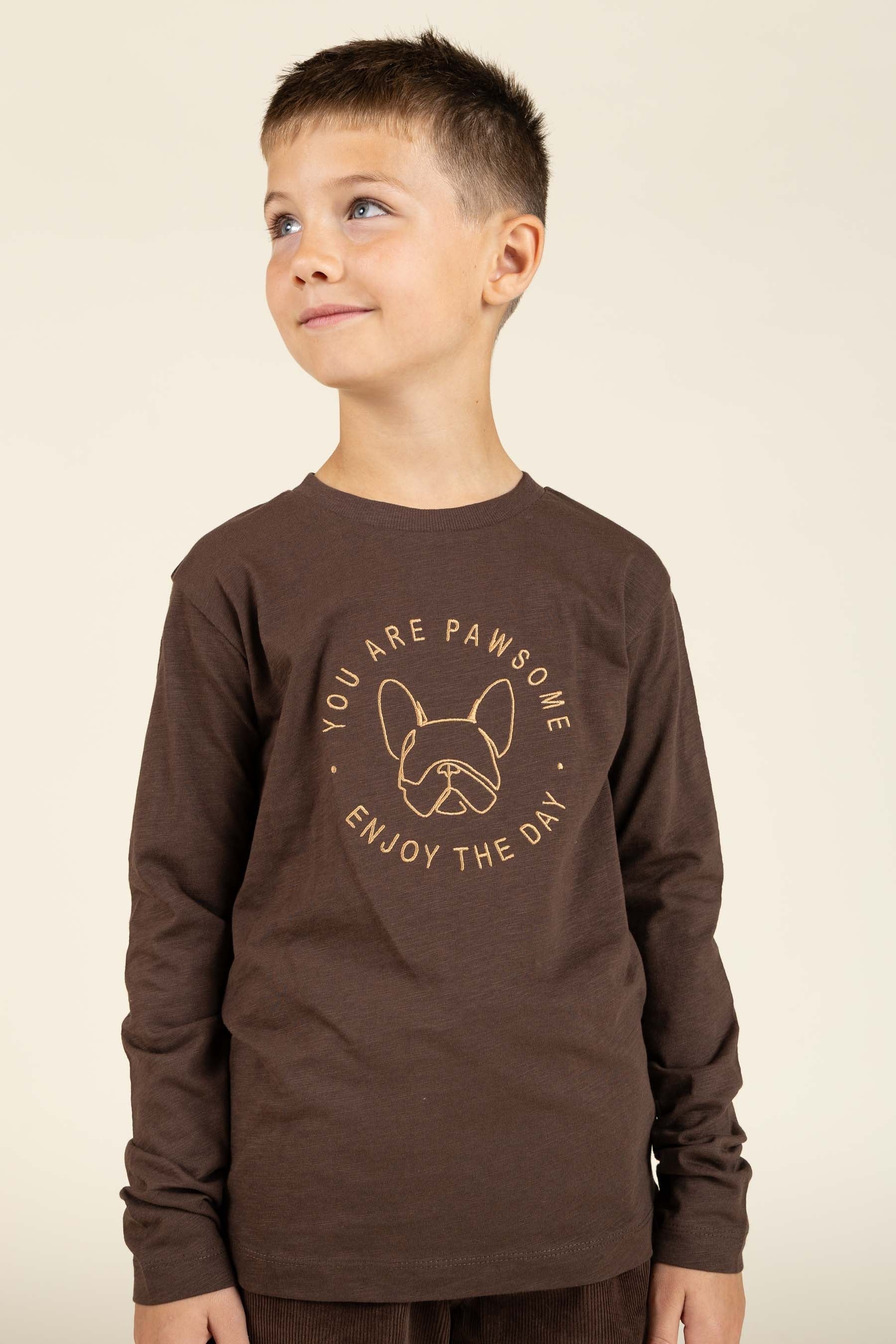 Slub Jersey T-shirt met lange mouwen - Tween - Chocolate | 100833 Kevin