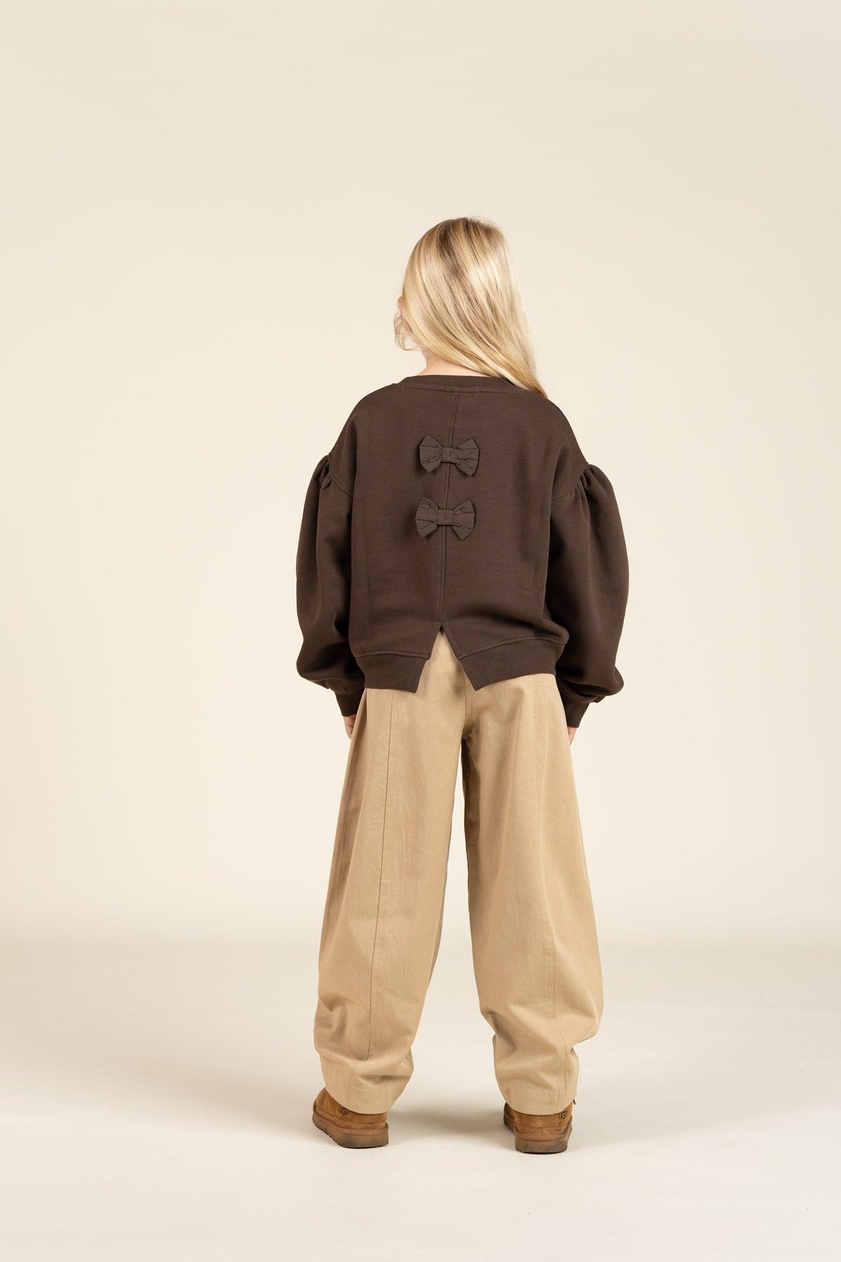Tencel broek met barrel-pijpen - Tween - Beige | 100135 Asta