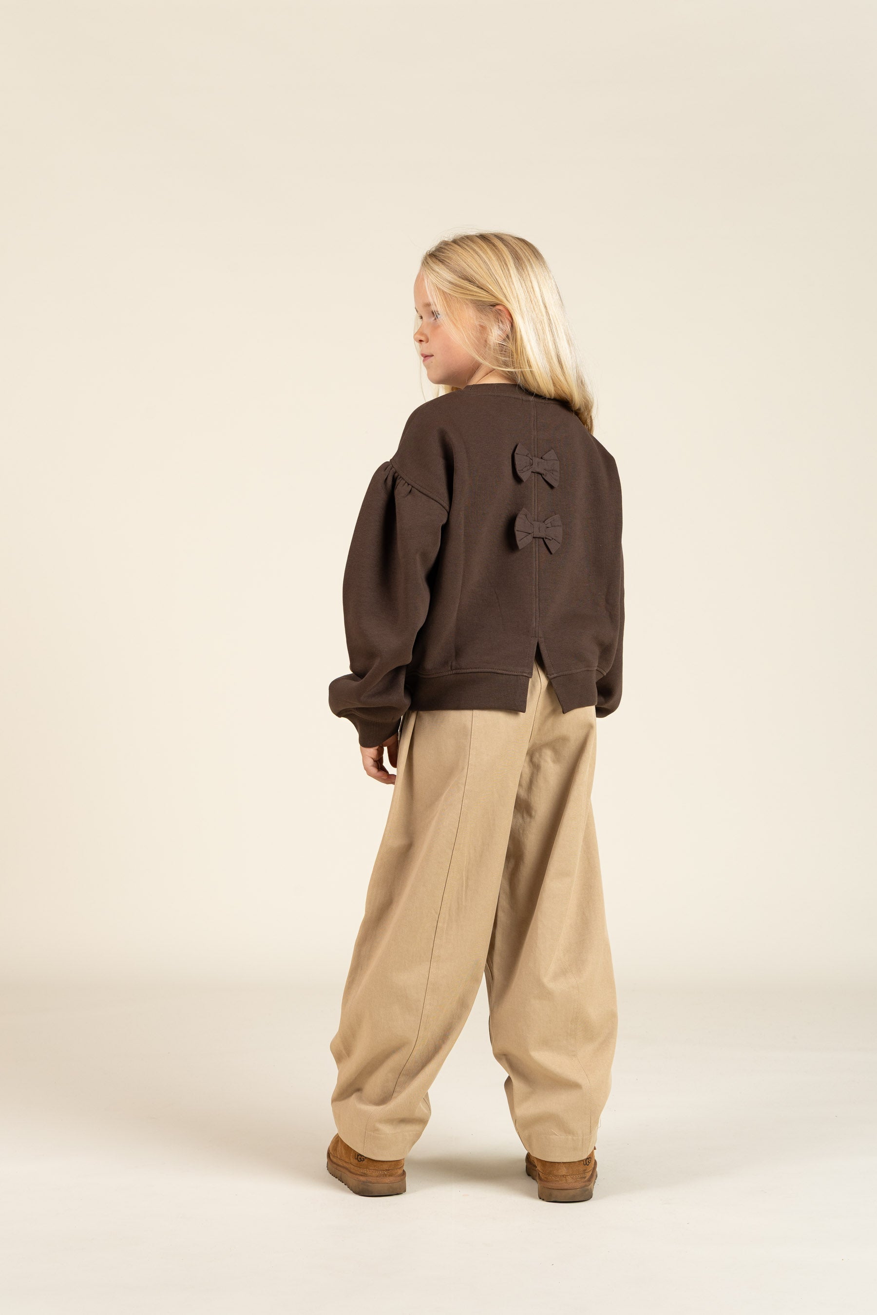 Tencel broek met barrel-pijpen - Tween - Beige | 100135 Asta