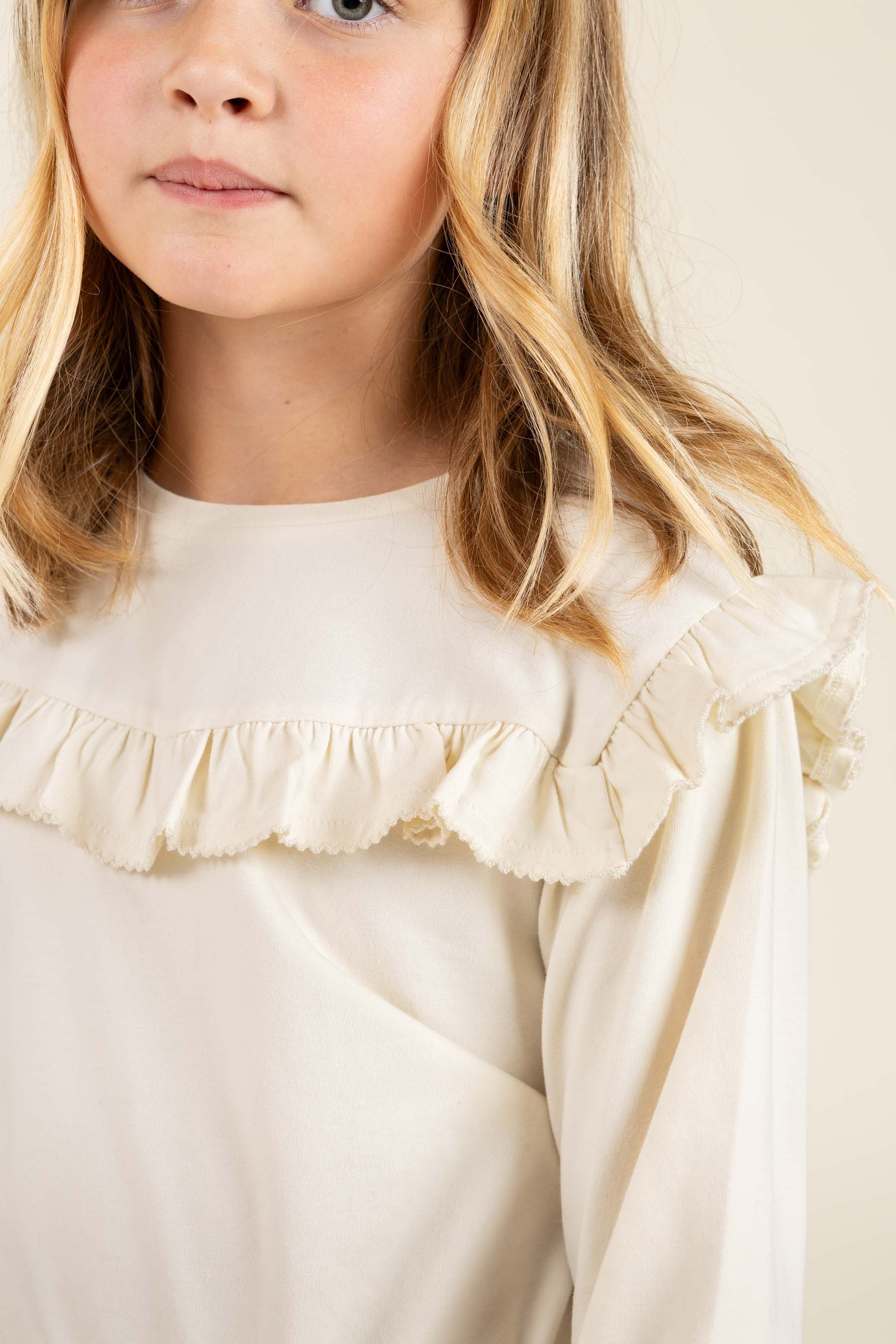 Jersey blouse met ruches - Tween - Off White | 100863 Talia