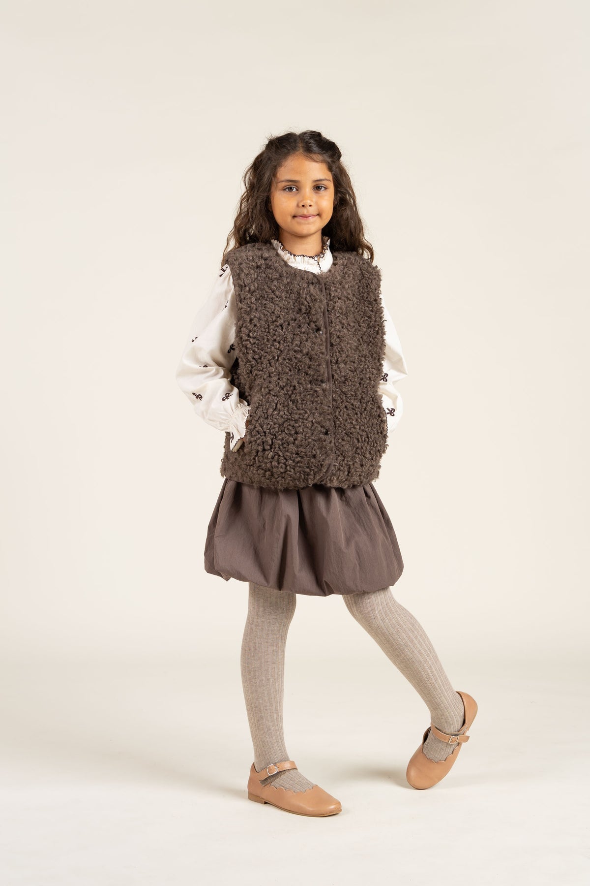 Bodywarmer van imitatiebont- Tween - Chocolate | 100553 Ellie