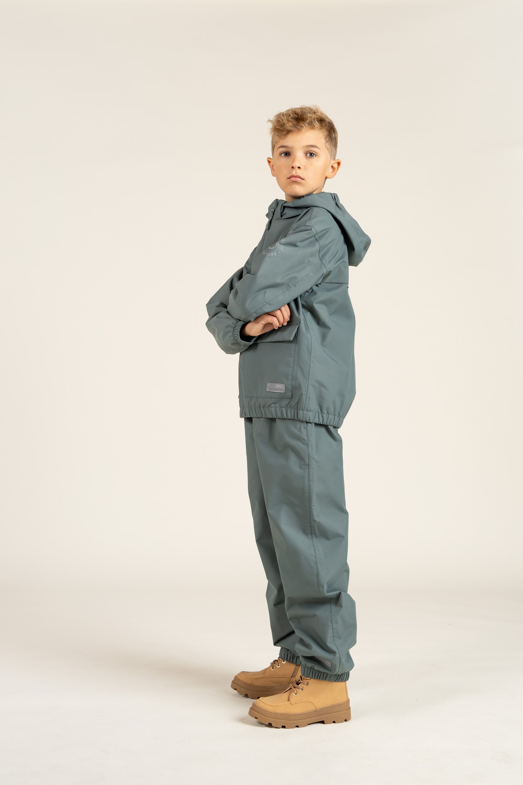 Shell-jas met opgestikte zak - Tween - Dusty Dark Green | 100502 Luke