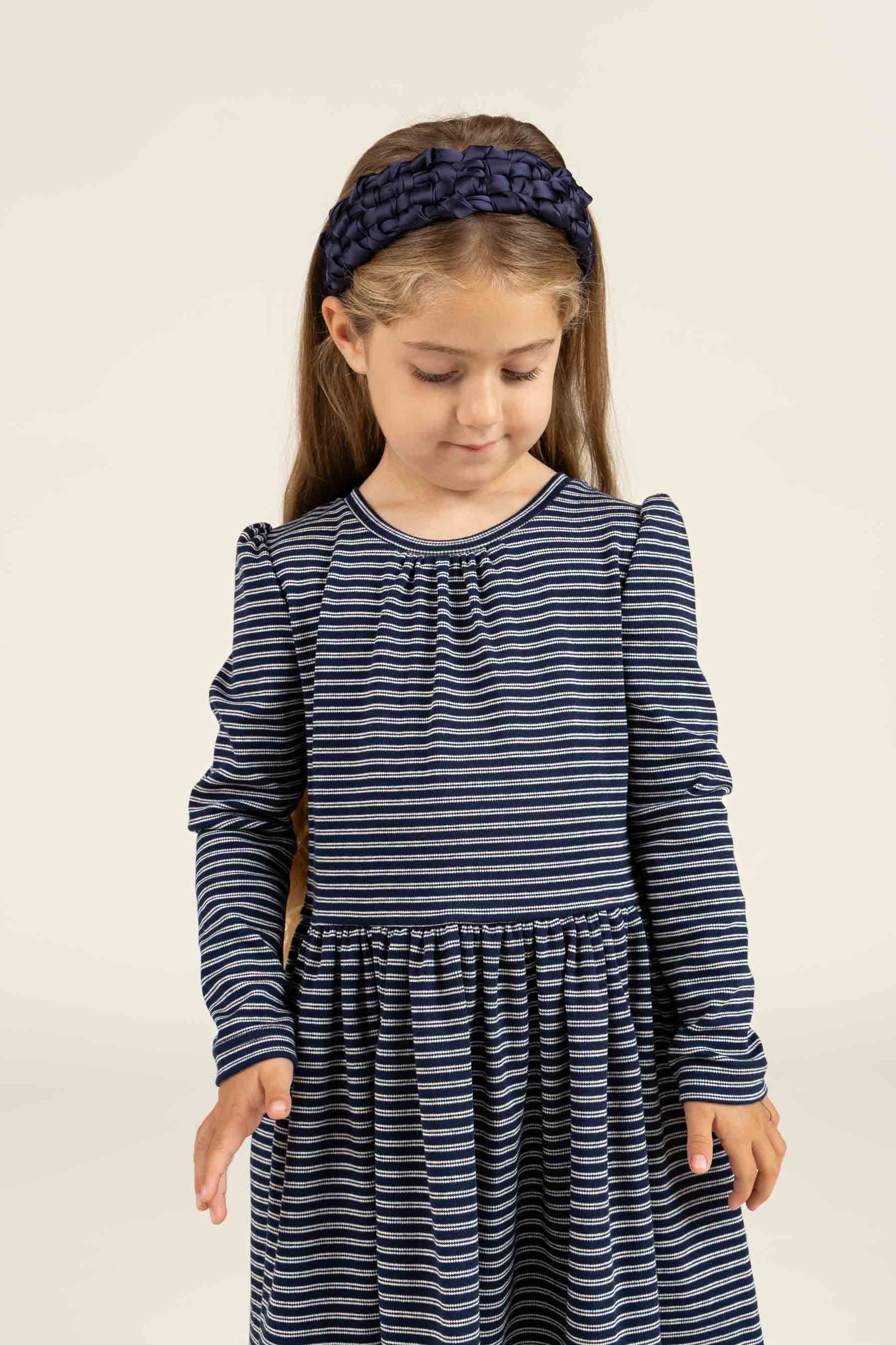 Gestreepte jersey jurk - Kids - Navy Stripe | 100652 Elise
