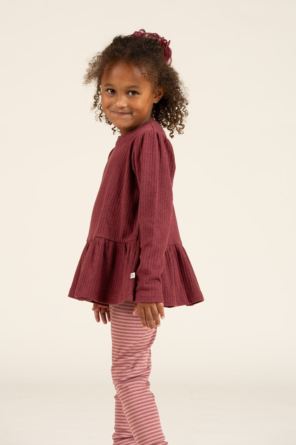 Gestreepte jersey leggings - Kids - Rose Stripe | 100654 Elise