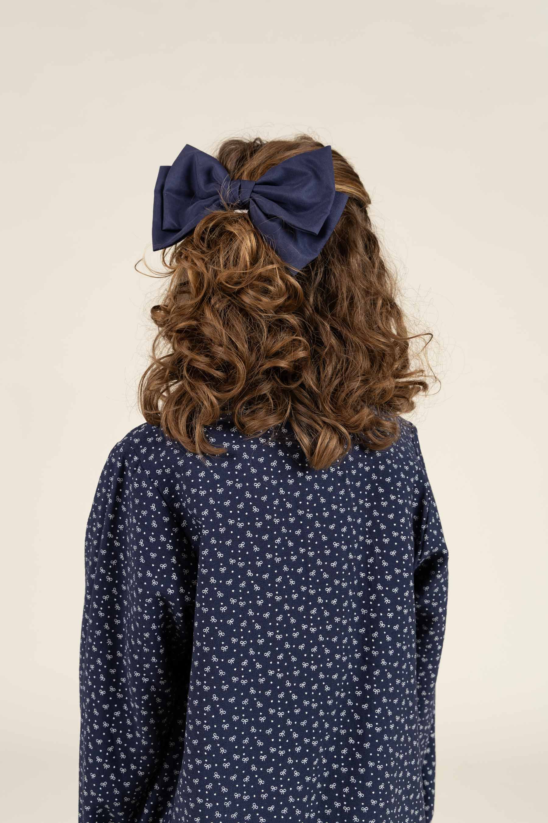 Bedrukte crêpe viscose overhemdblouse - Tween - Navy | 100658 Ana