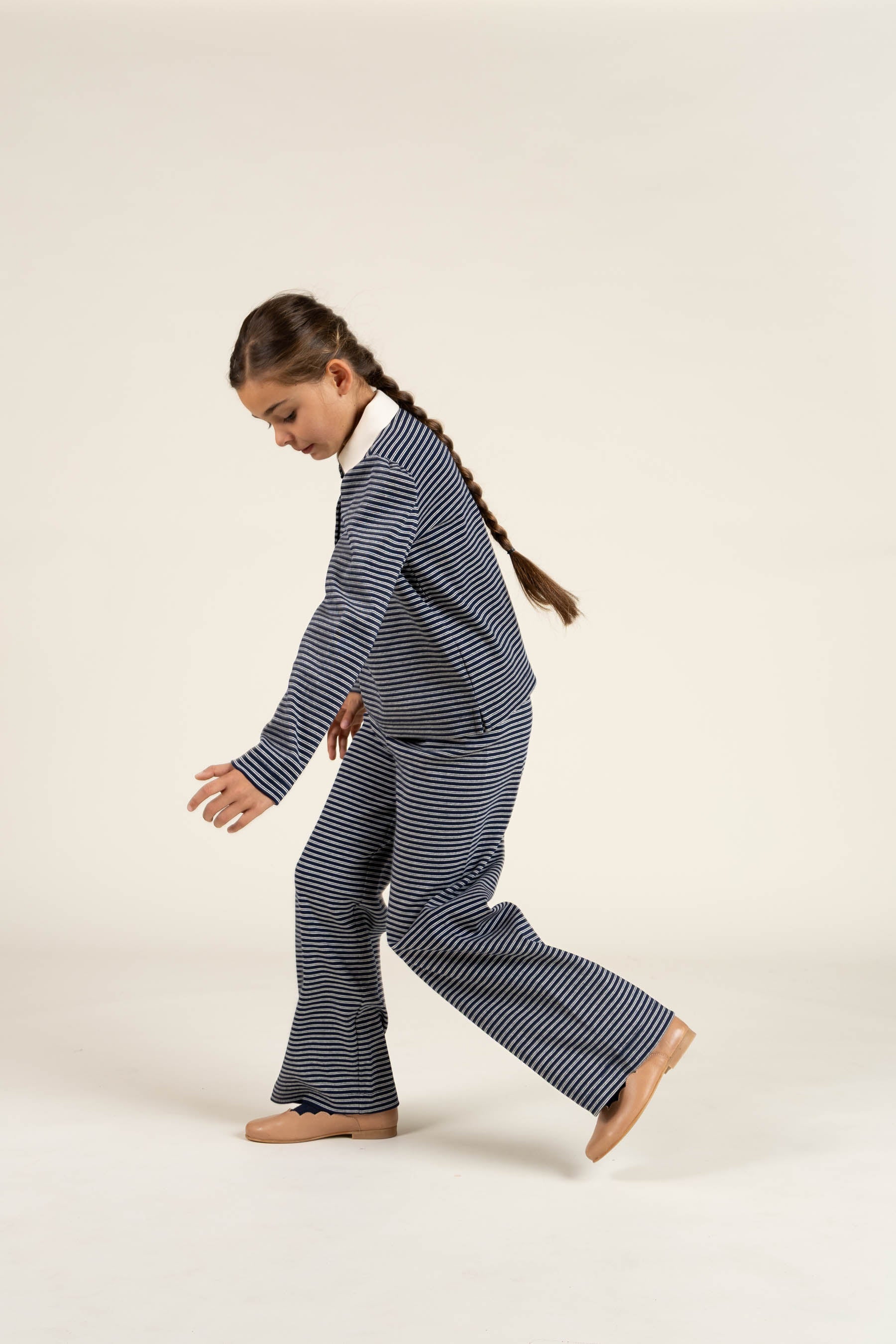 Gestreepte jersey broek - Tween - Navy Stripe | 100649 Elise