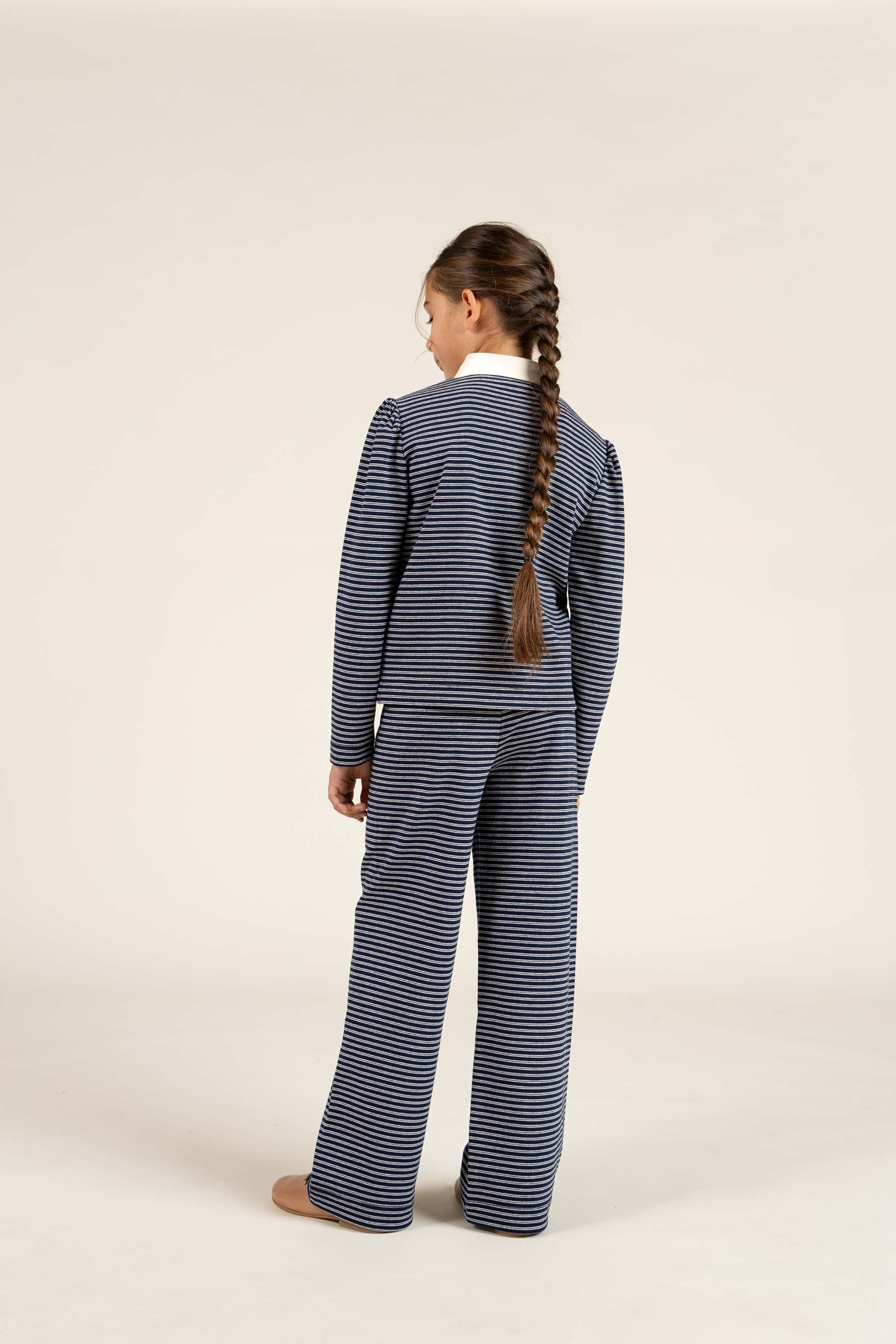 Gestreepte jersey broek - Tween - Navy Stripe | 100649 Elise