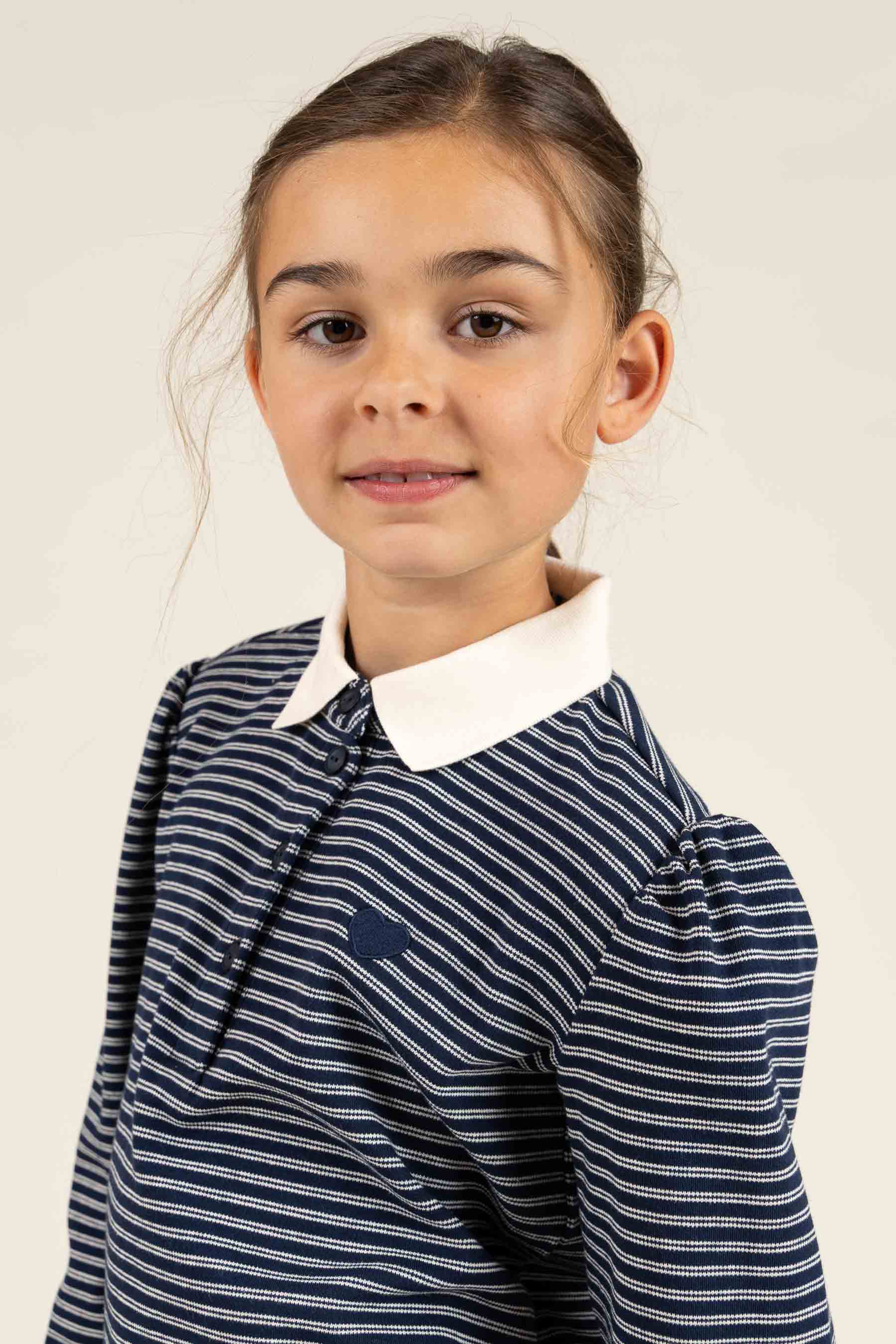 Gestreept poloshirt - Tween - Navy Stripe | 100647 Elise