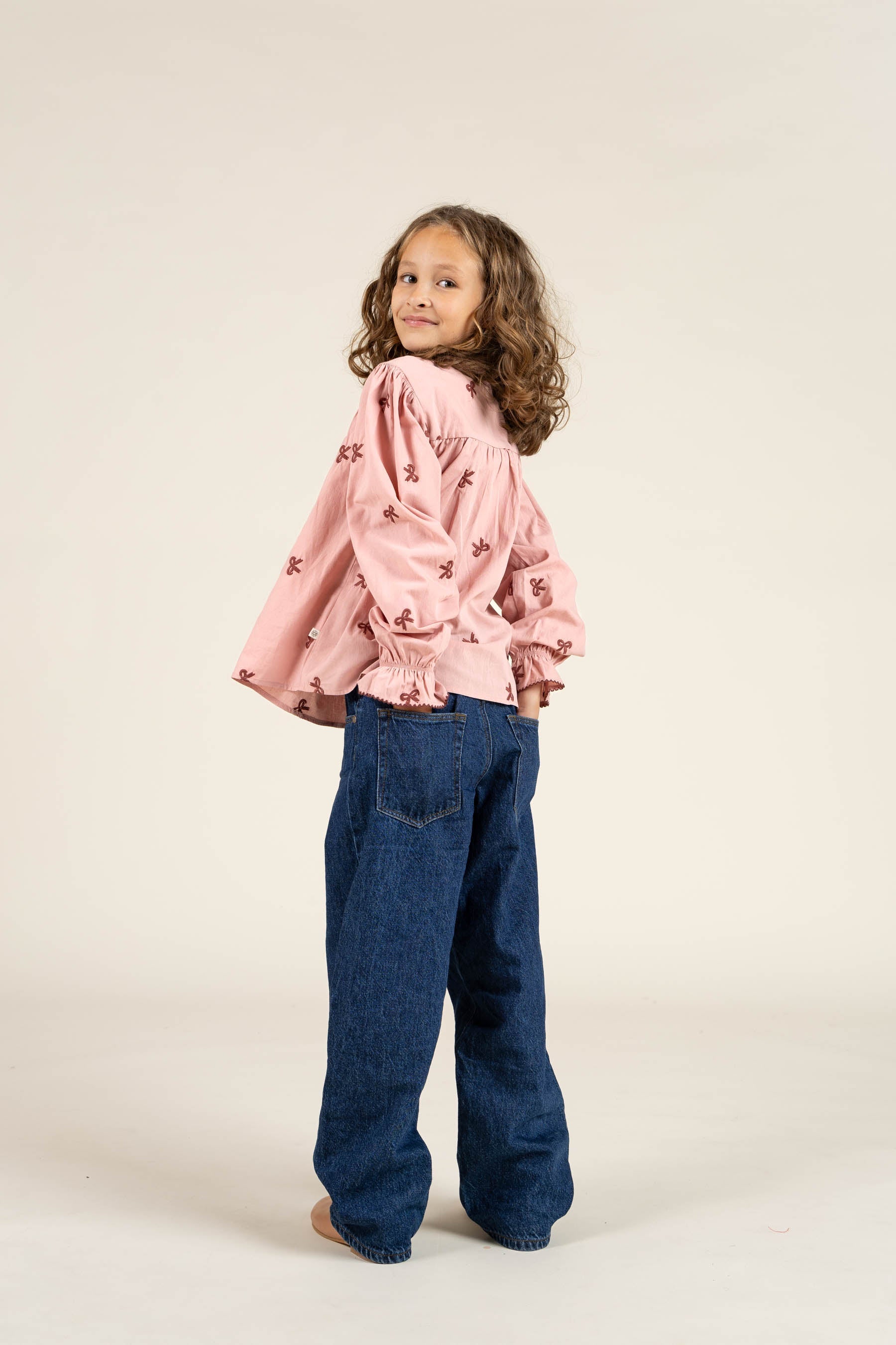 Popeline blouse met borduursel - Tween - Rose | 100678 Adison