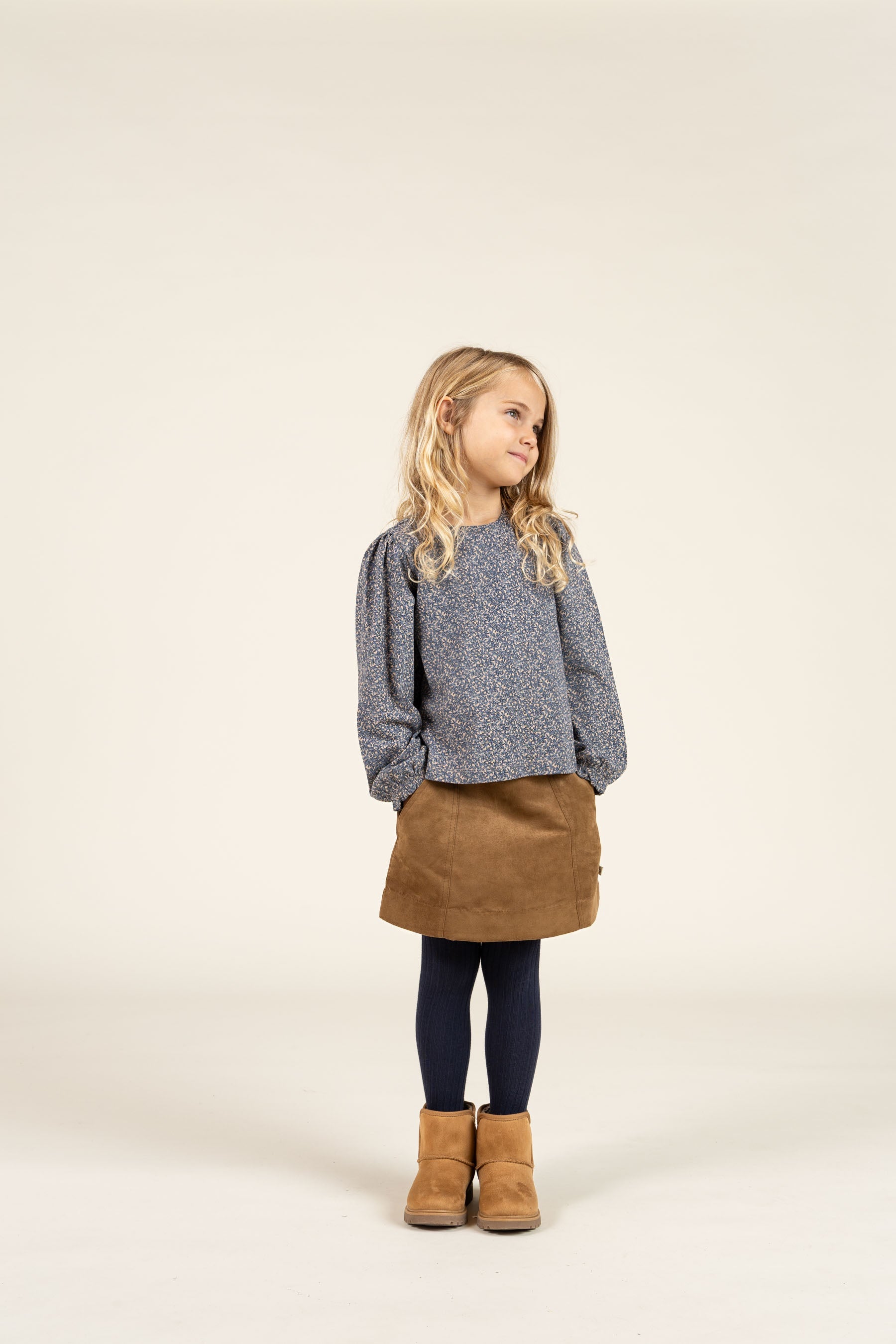 Rok van imitatie suède - Kids - Coffee | 100592 Selene