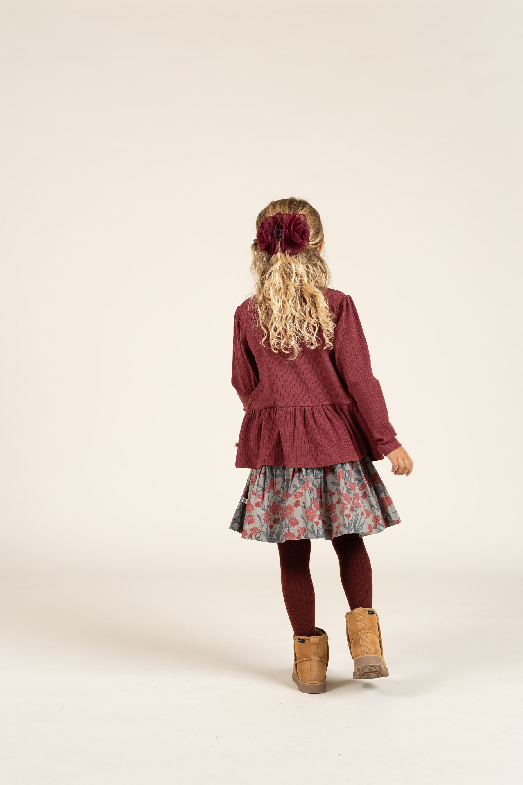 Bedrukte katoenen popeline rok - Kids - Rose / Green | 100717 Amy