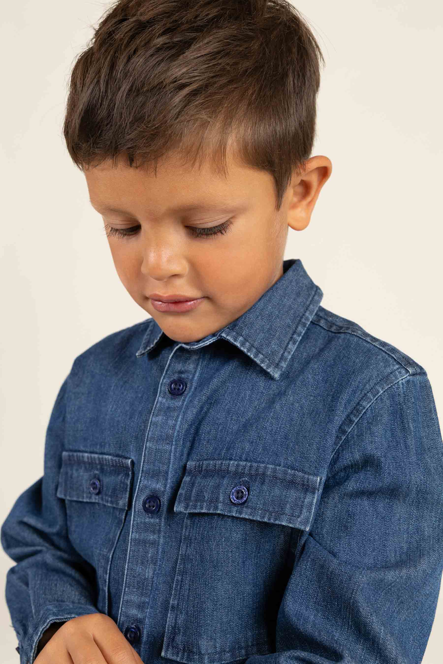 Denim overhemd - Kids - Dark Blue Denim | 100176 Delhi