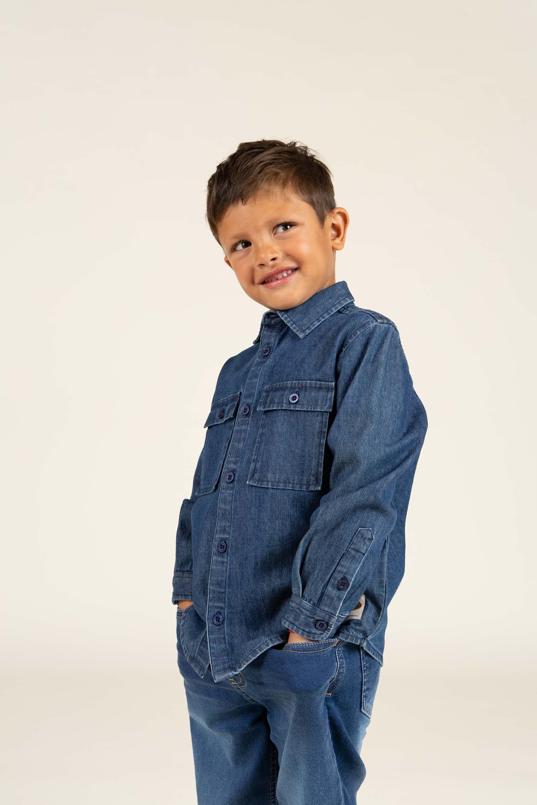 Denim overhemd - Kids - Dark Blue Denim | 100176 Delhi