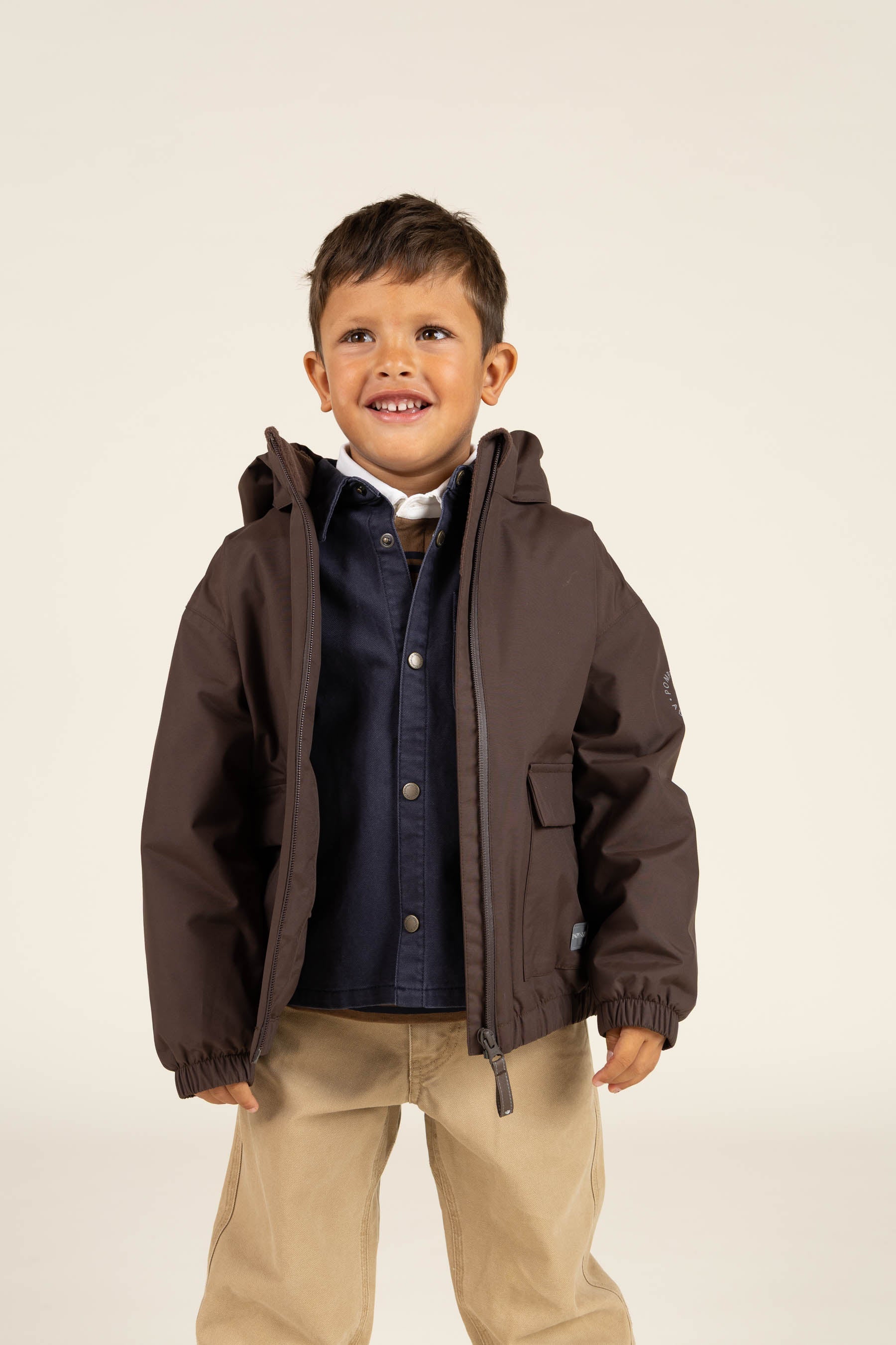 Shell-jas met opgestikte zak - Kids - Chocolate | 100499 Luke