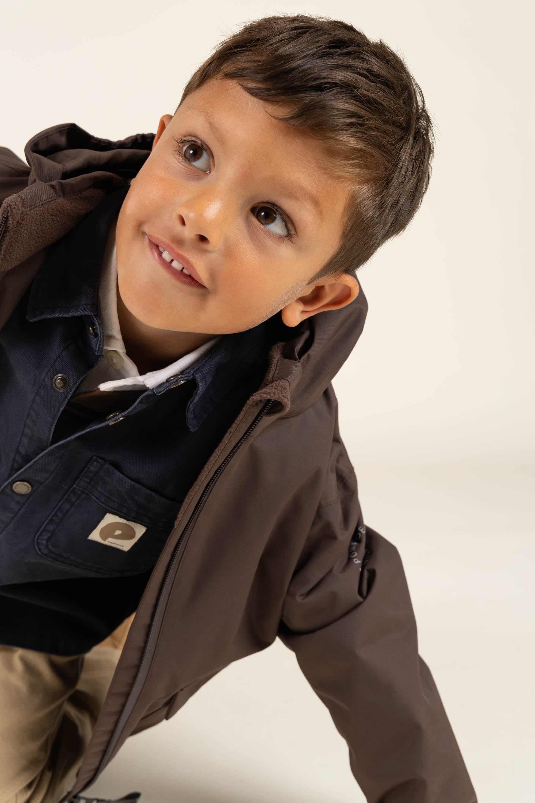 Shell-jas met opgestikte zak - Kids - Chocolate | 100499 Luke