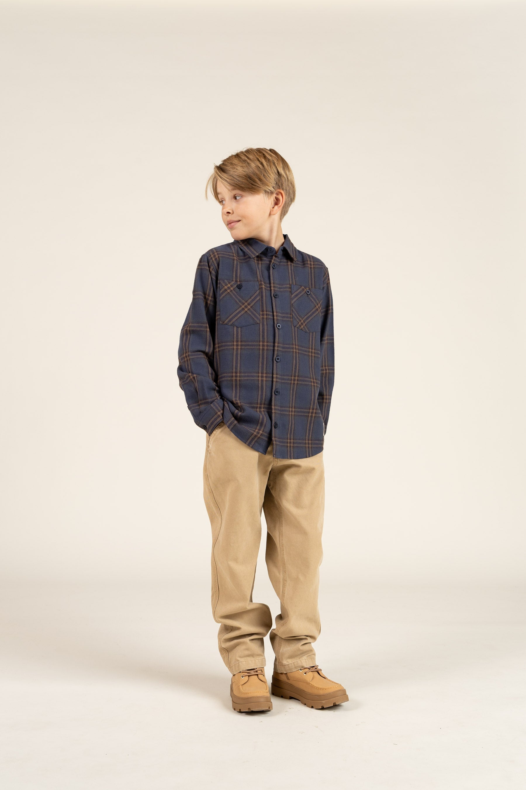 Geruit flanellen overhemd - Tween - Navy Check | 100528 Henry