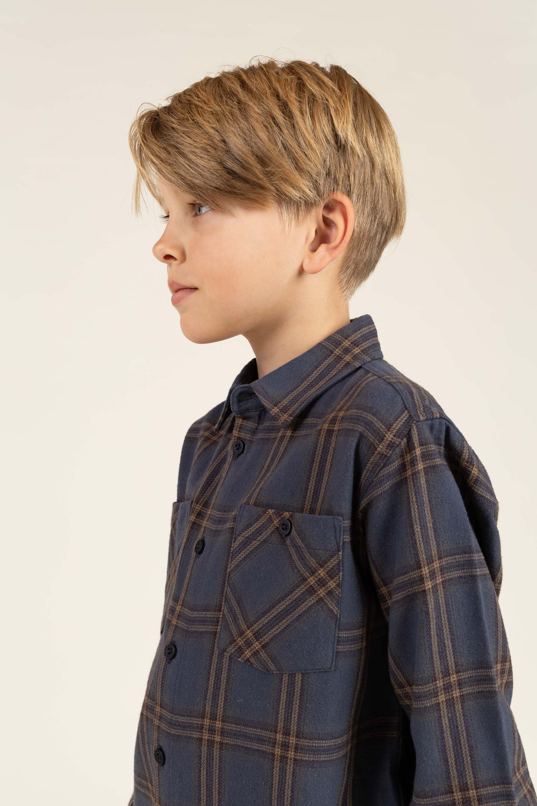 Geruit flanellen overhemd - Tween - Navy Check | 100528 Henry