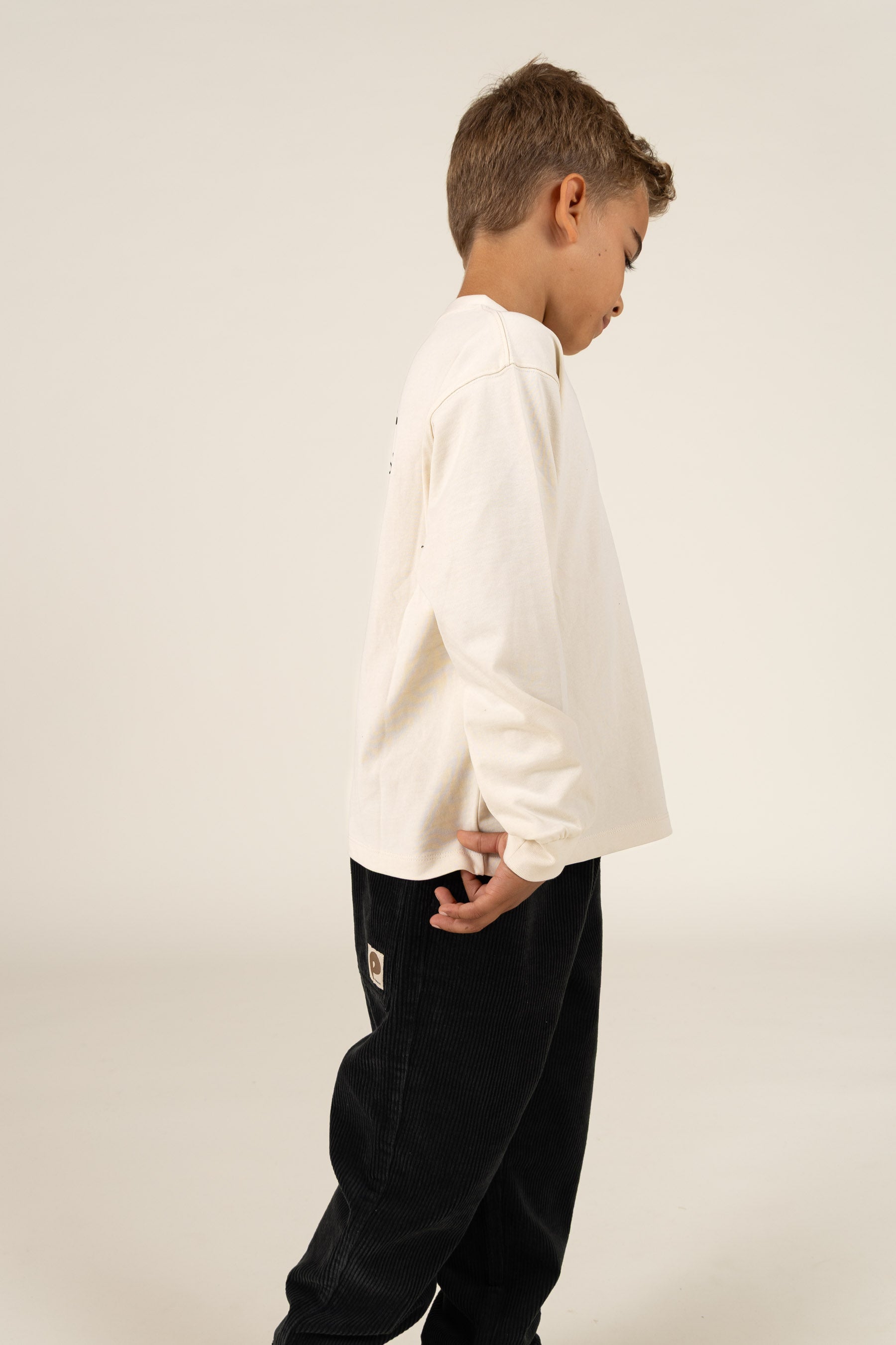 Oversized T-shirt met lange mouwen - Tween - Off White | 100853 August