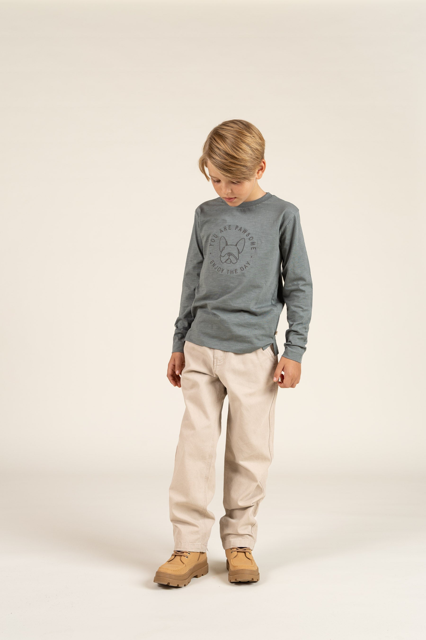 Slub Jersey T-shirt met lange mouwen - Tween - Dusty Dark Green | 100835 Kevin