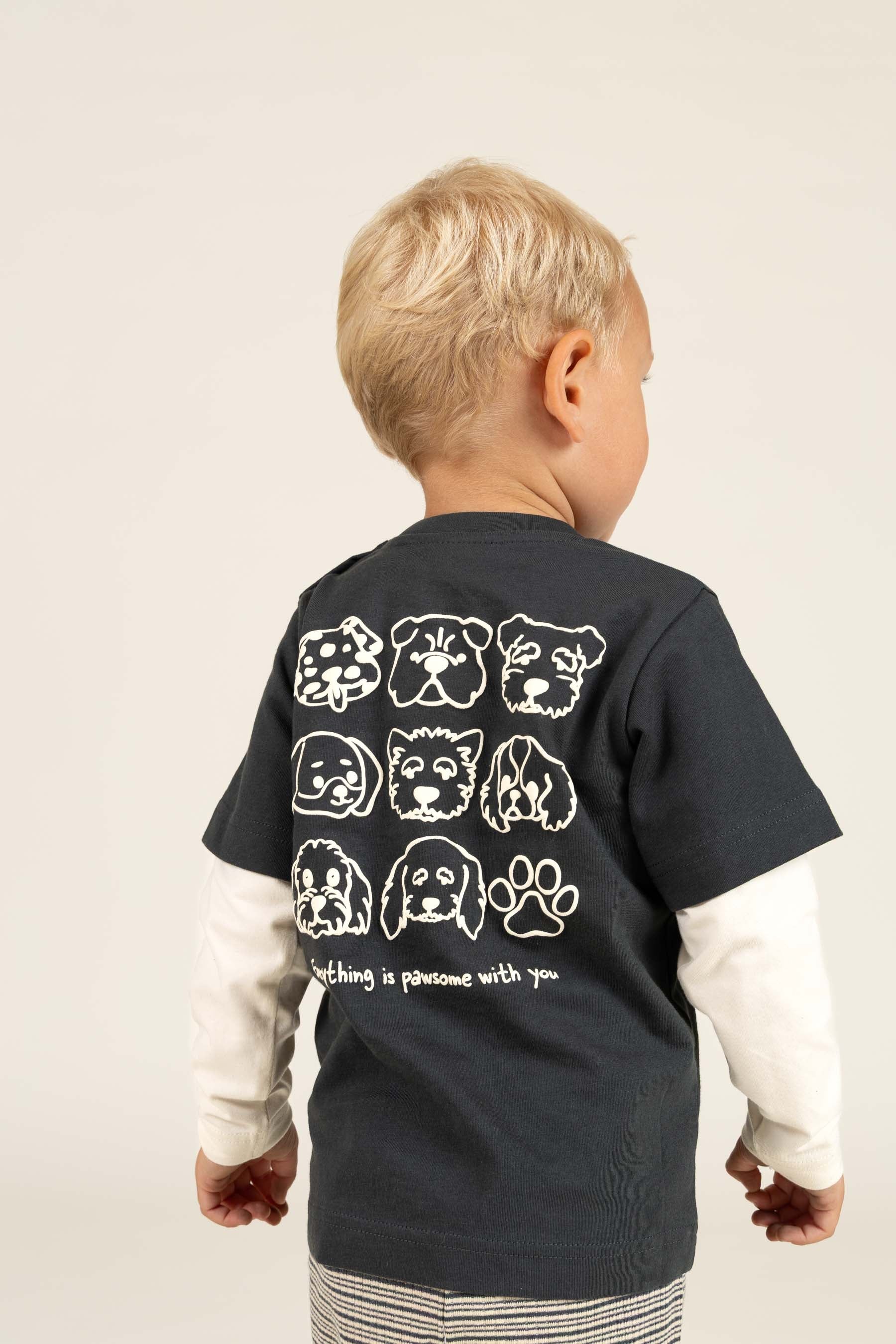 Boxy T-shirt met dubbele mouwen - Kids - Forest Green | 100840 Alex