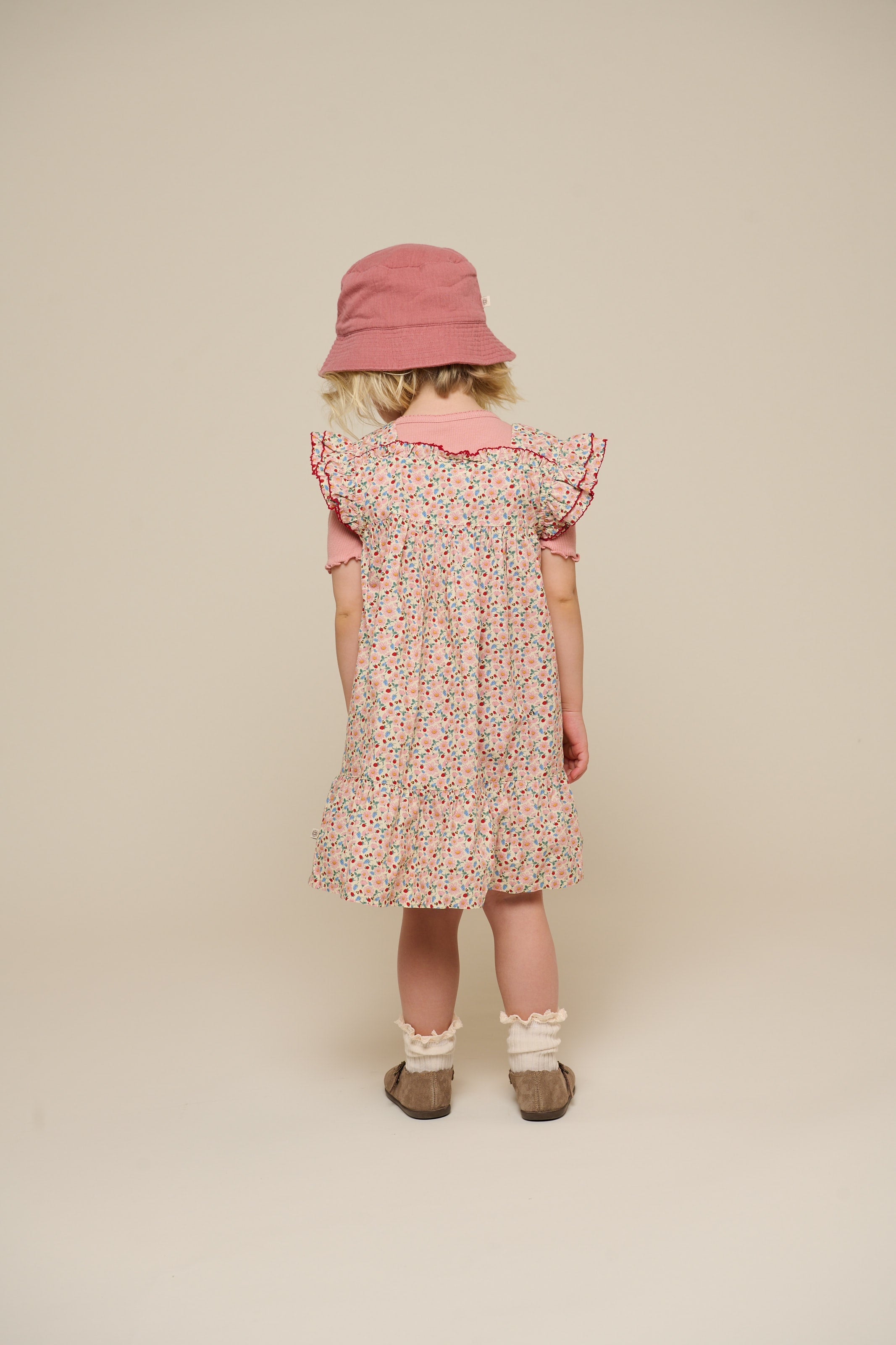 Bloemenbedrukte Poplin Jurk - Kids - Rose | 100960 Poppy