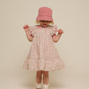 Bloemenbedrukte Poplin Jurk - Kids - Rose | 100960 Poppy