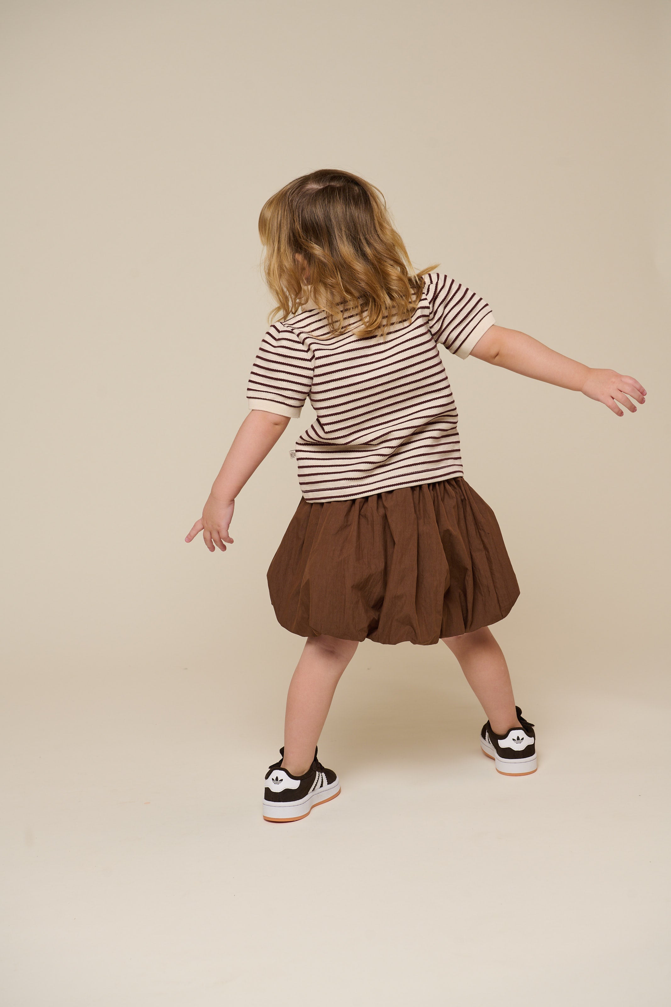 Gestreepte Jersey Polo - Kids - Brown | 101004 Emmie