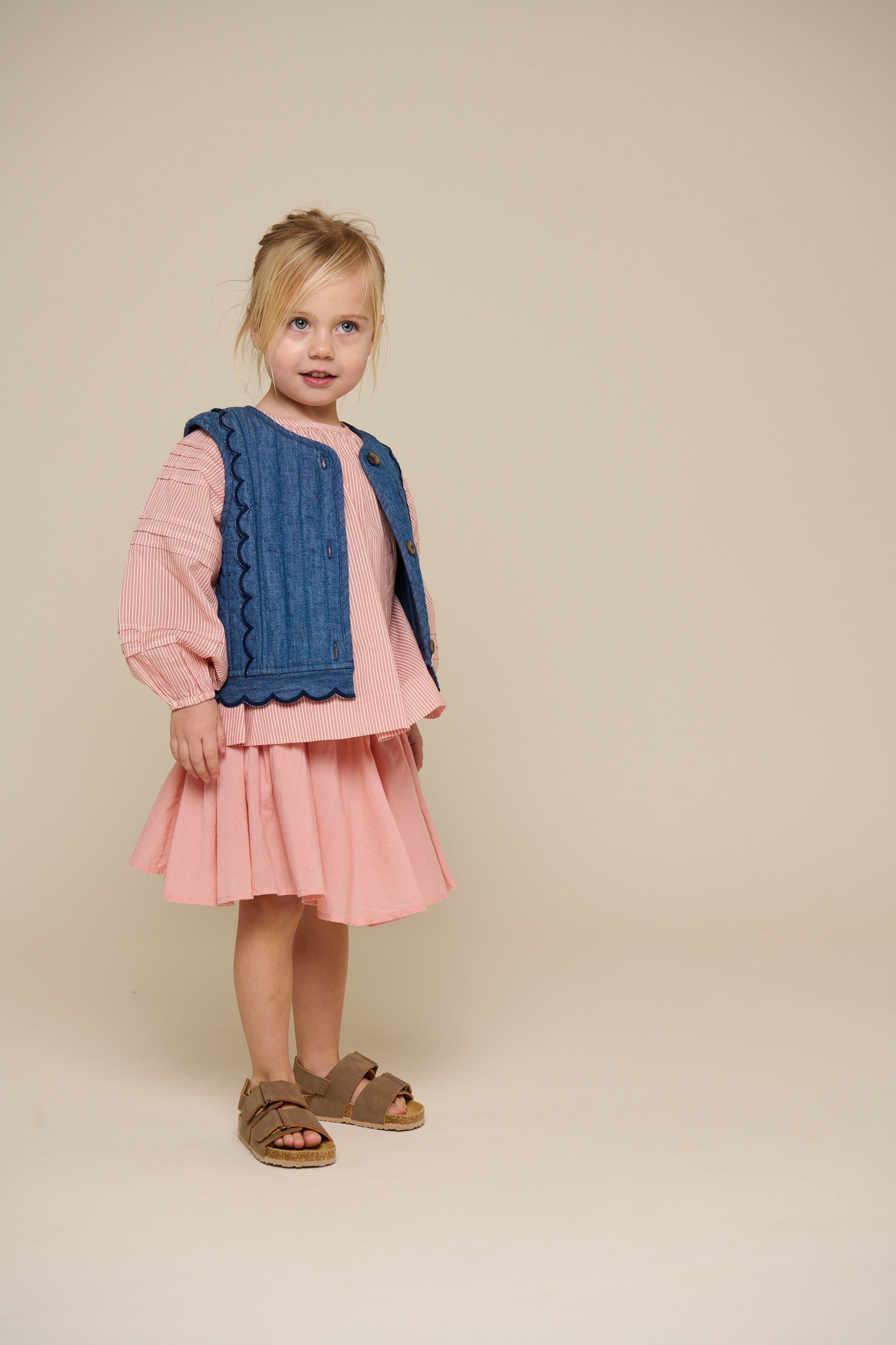 Gestreepte Blouse met Lange Mouwen - Kids - Offwhite/Cherry Red | 100990 Willa