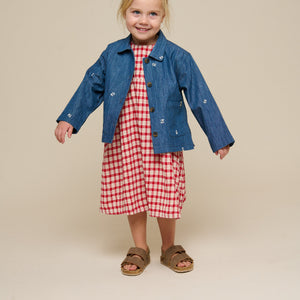 Geborduurde Lichte Denim Overhemdjas - Kids - Blue Denim | 101051 Isabella