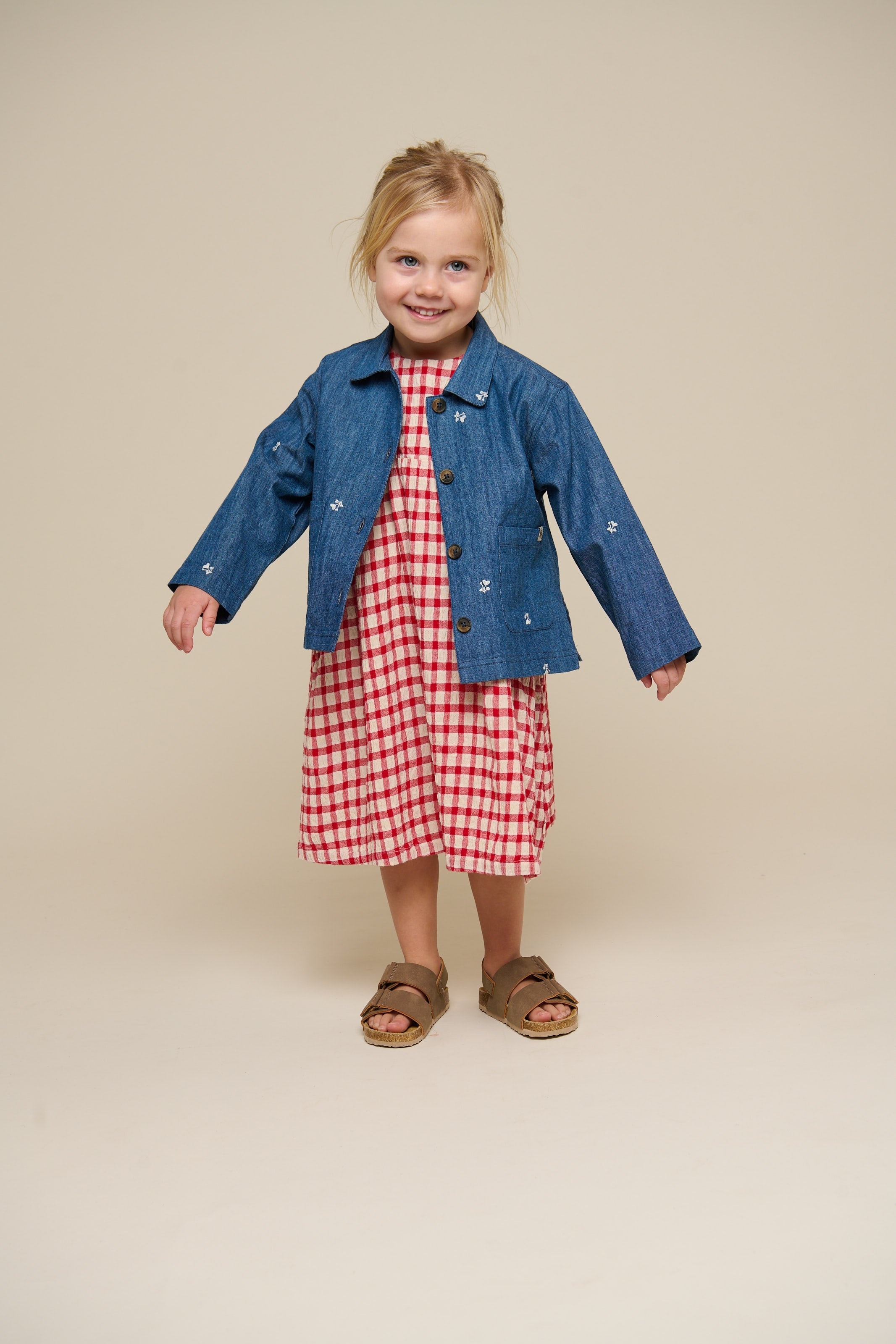Geborduurde Lichte Denim Overhemdjas - Kids - Blue Denim | 101051 Isabella
