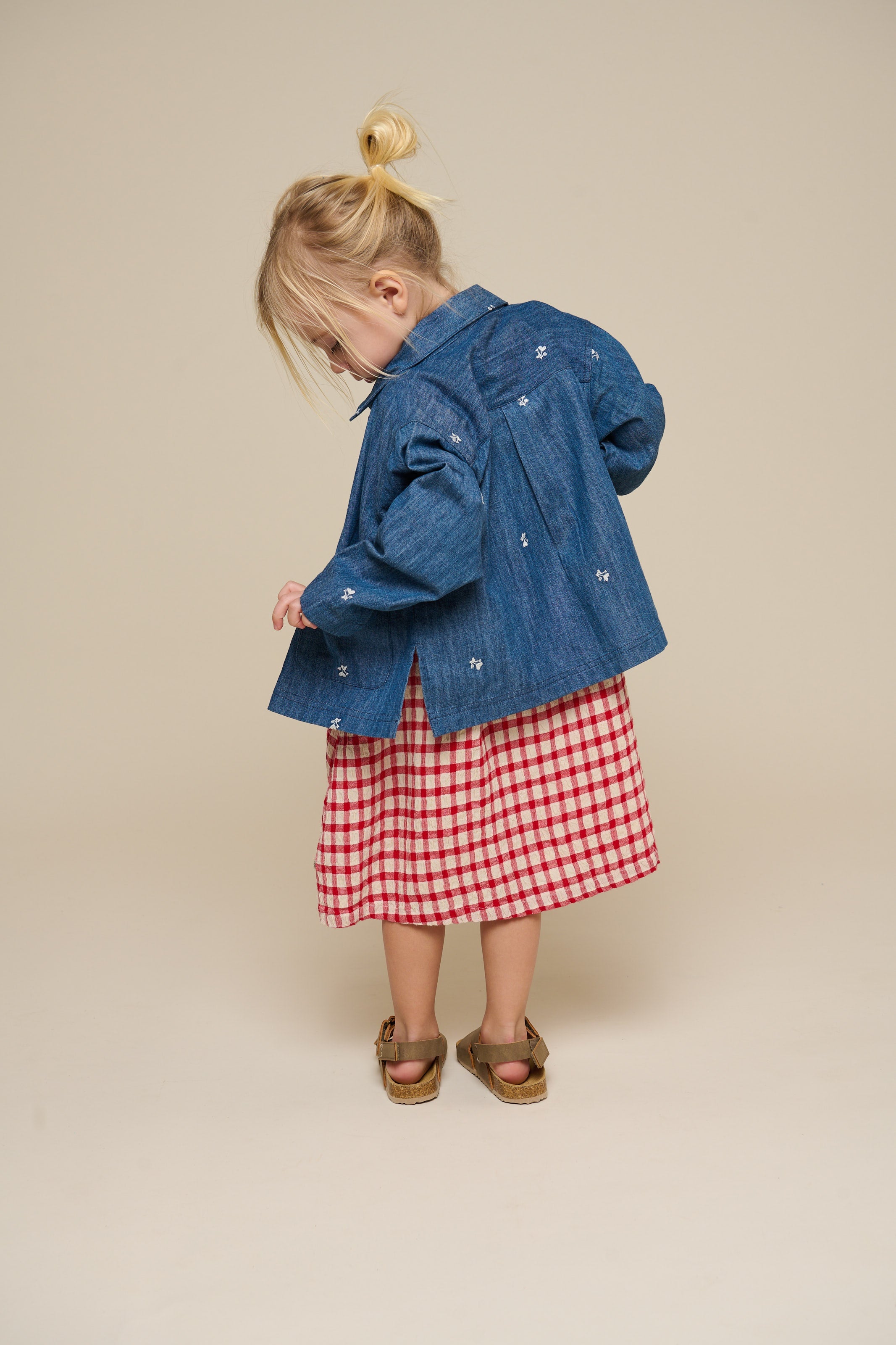 Geborduurde Lichte Denim Overhemdjas - Kids - Blue Denim | 101051 Isabella