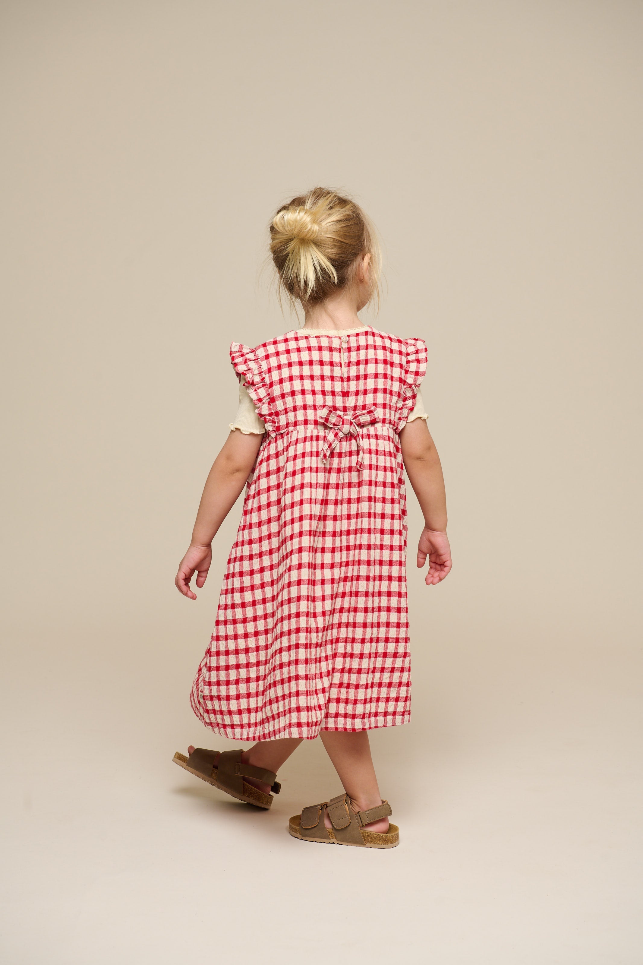 Geruite Katoenen Jurk - Kids - Cherry Red | 100904 Bonnie