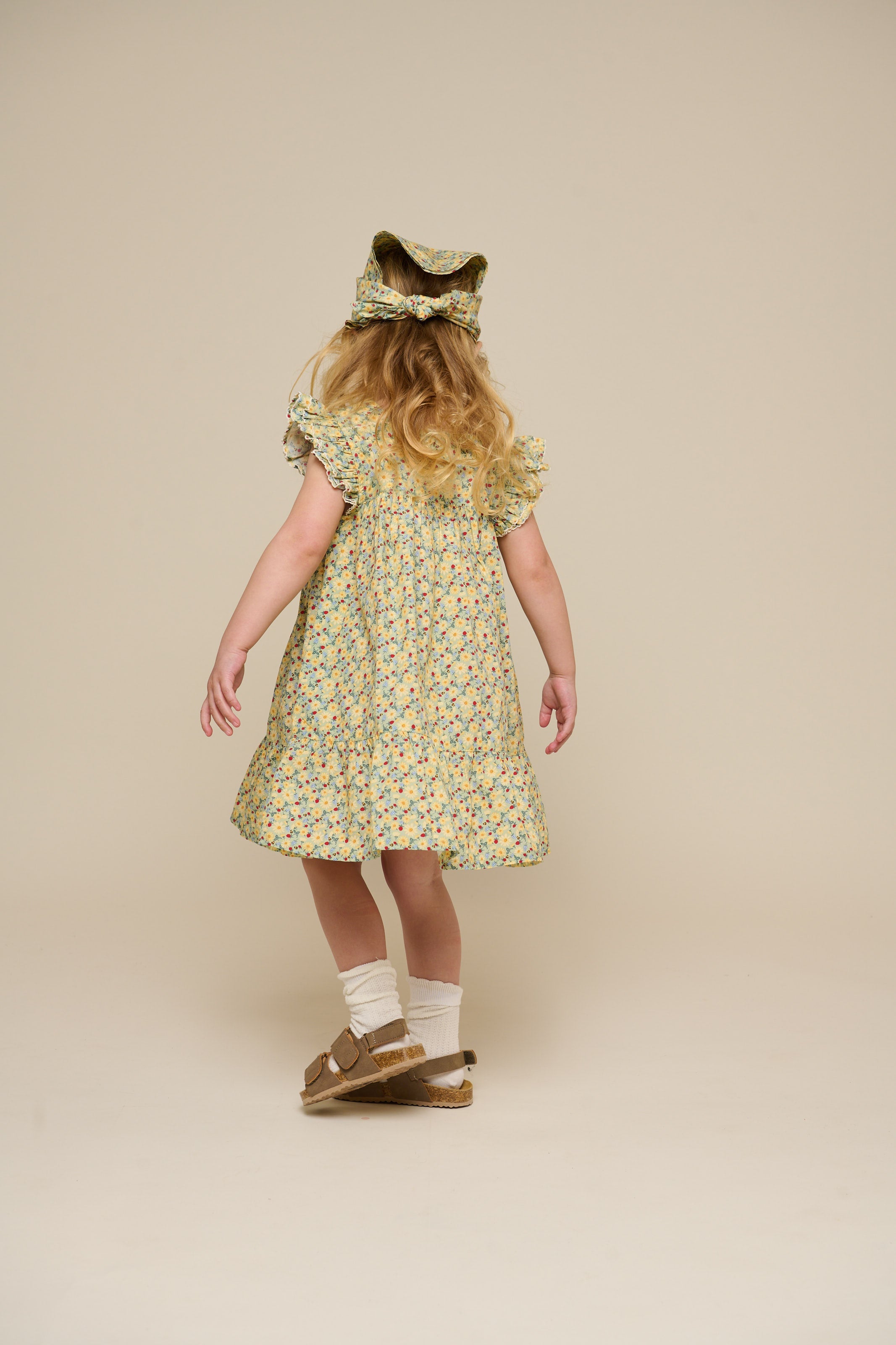 Bloemenbedrukte Poplin Jurk - Kids - Green | 100962 Poppy