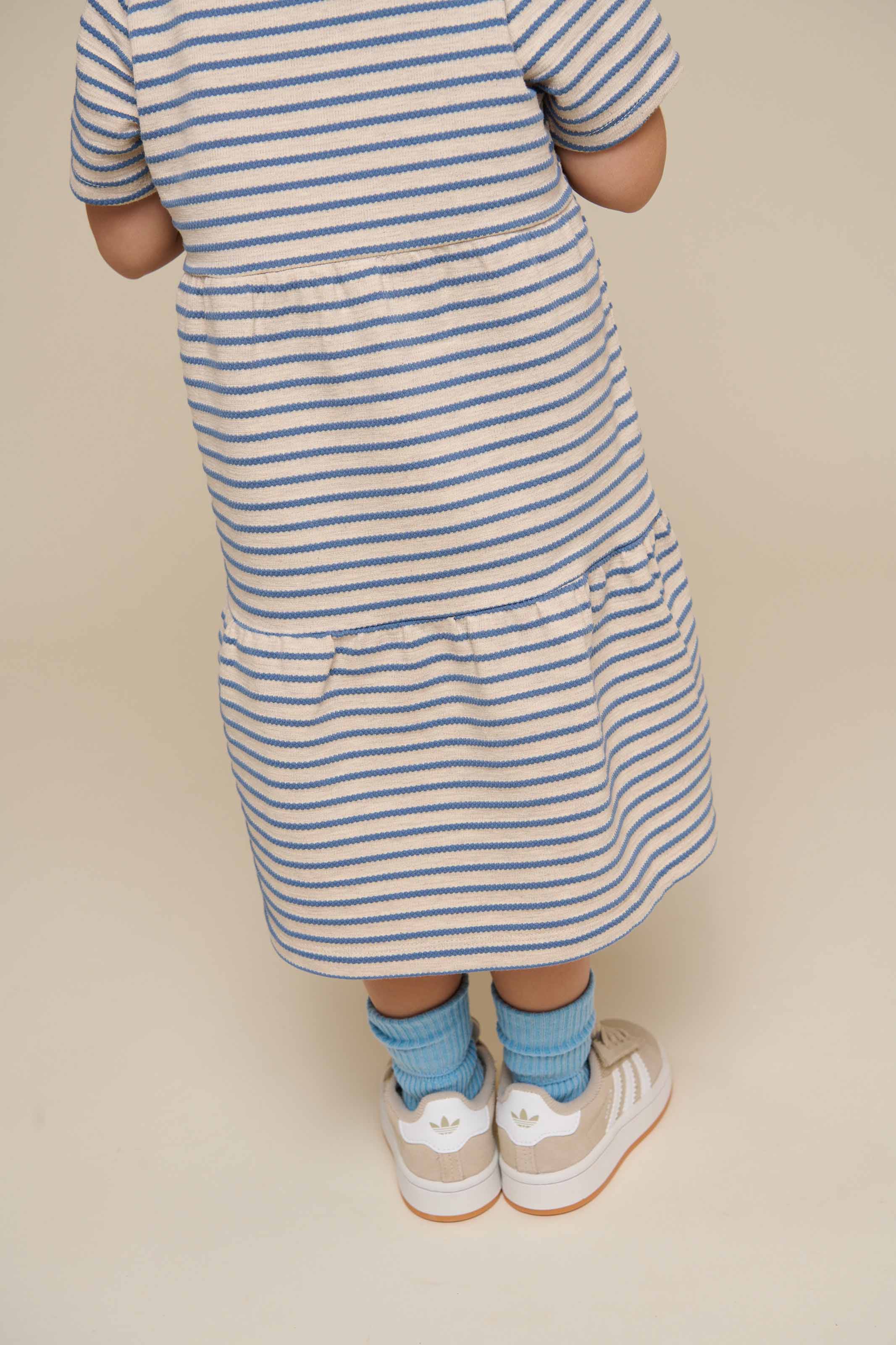 Gestreepte jersey jurk - Kids - Blue | 101012 Emmie