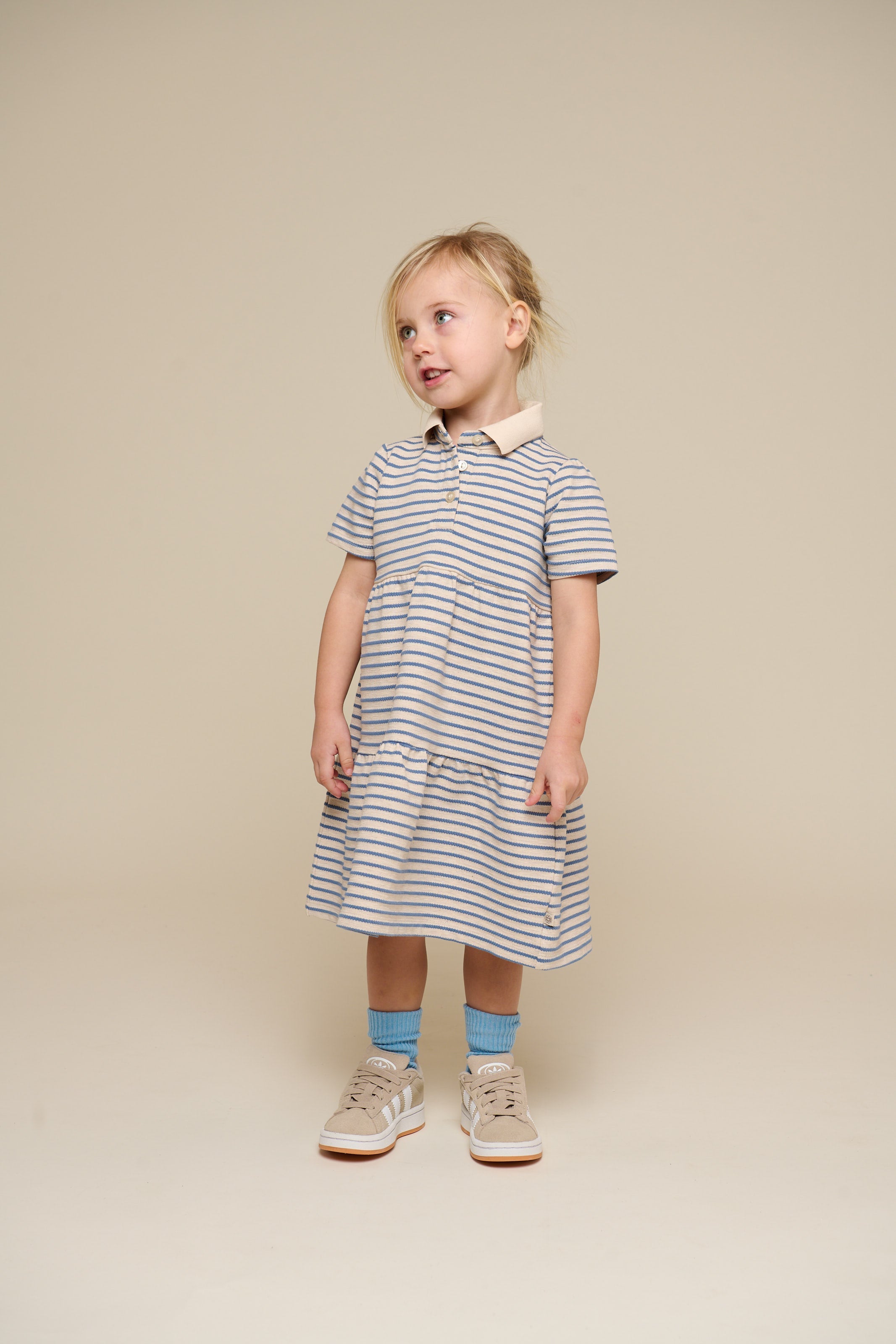 Gestreepte jersey jurk - Kids - Blue | 101012 Emmie