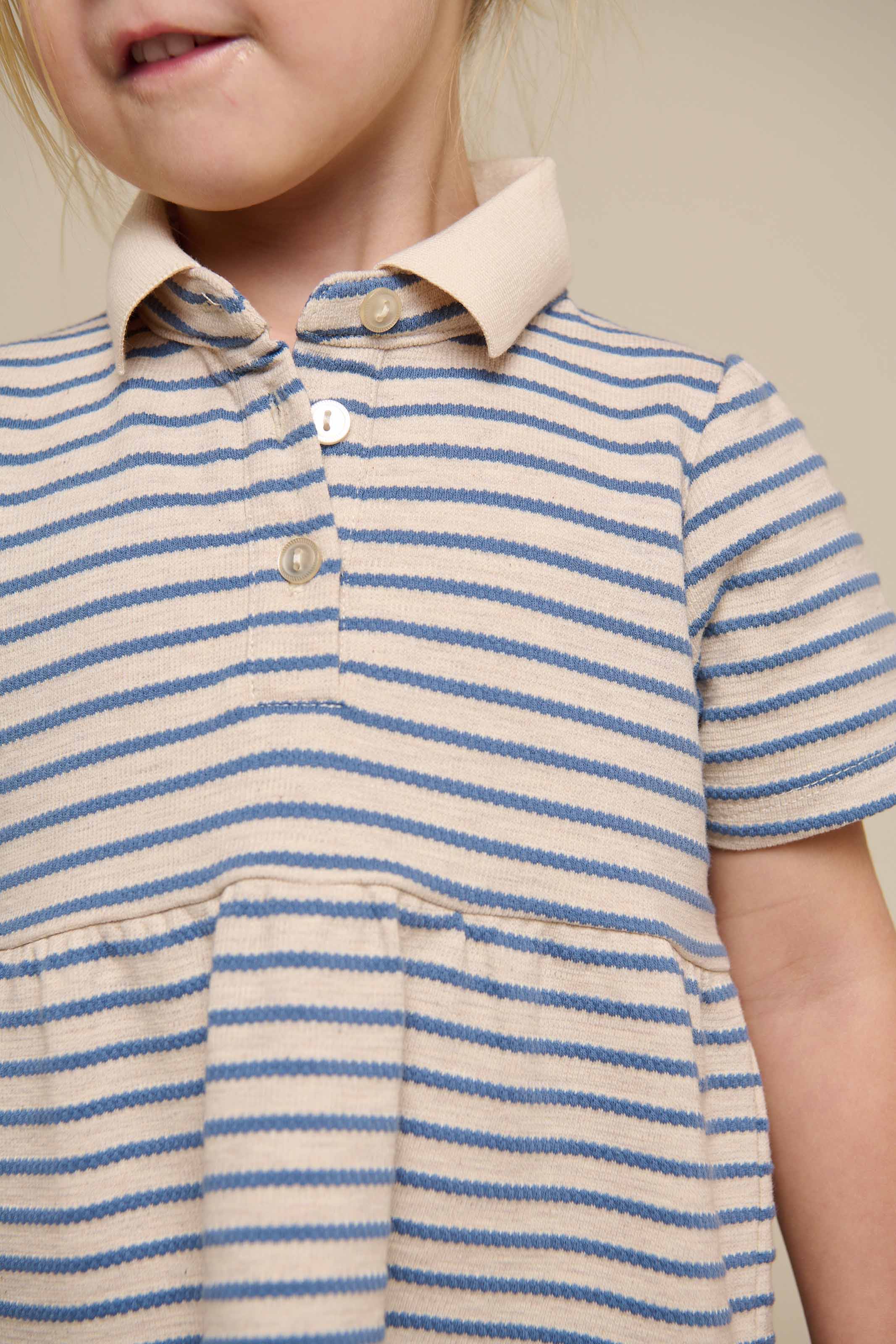 Gestreepte jersey jurk - Kids - Blue | 101012 Emmie