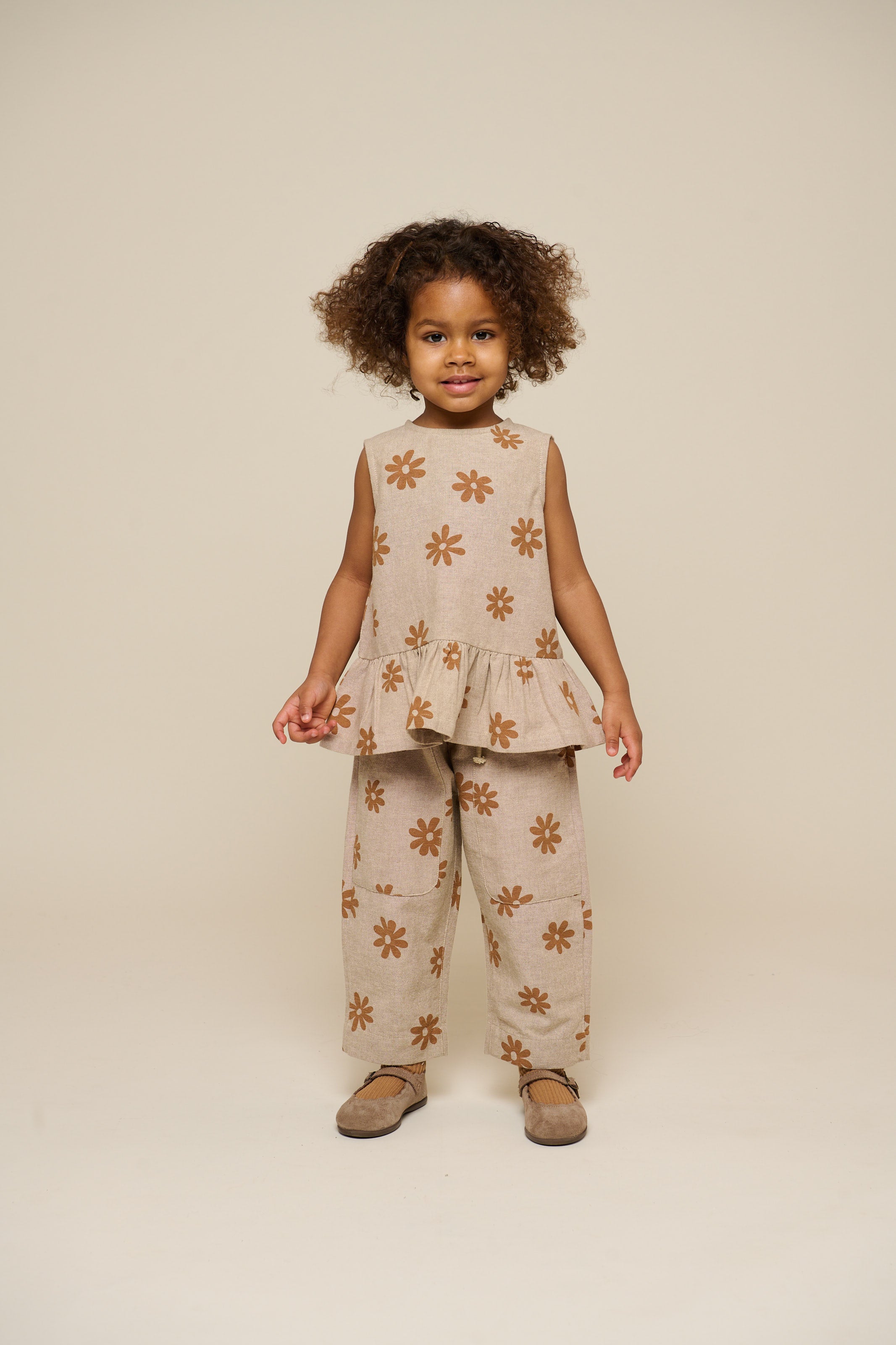 Bedrukte Katoenen Top - Kids - Sand | 101205 Molly