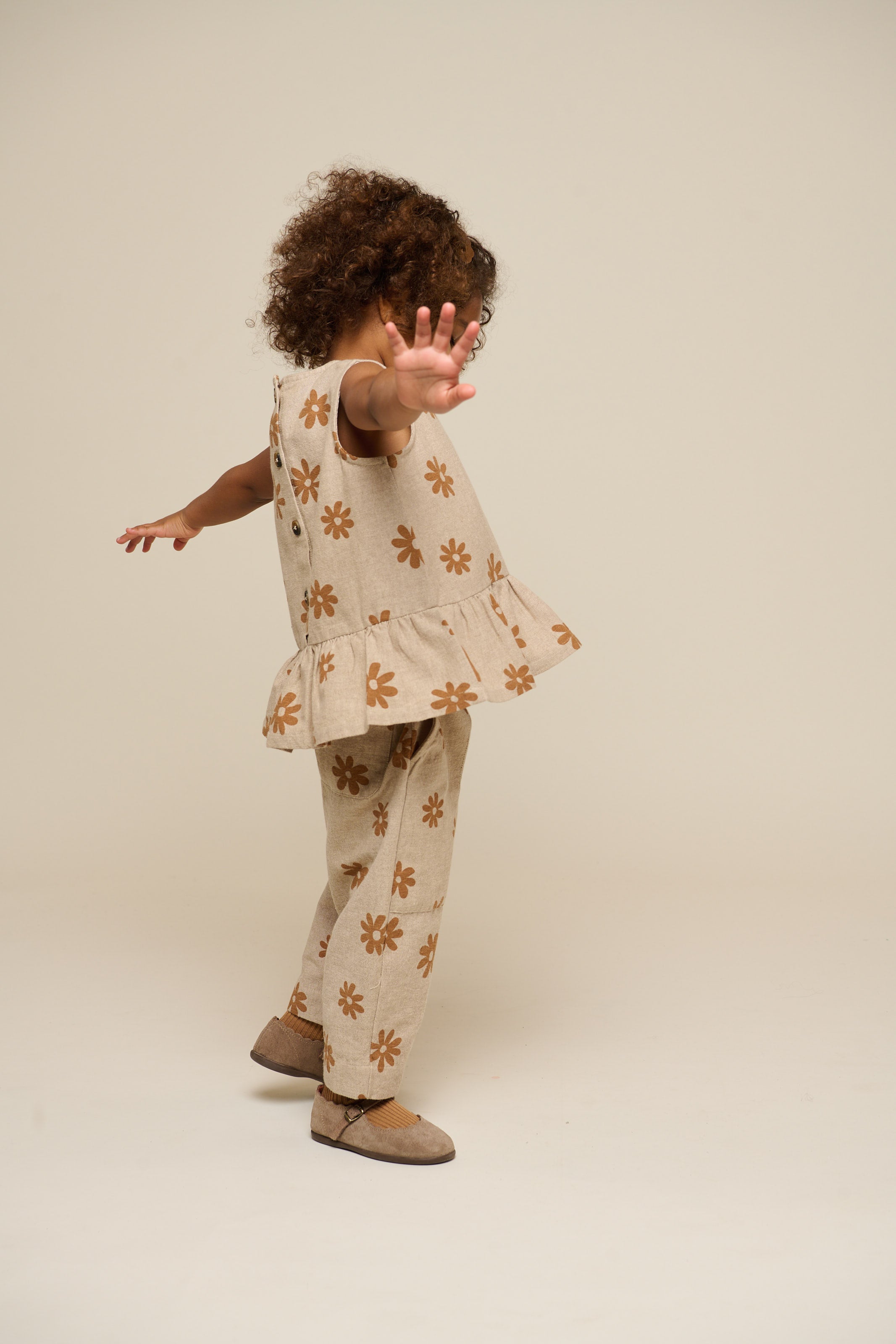 Bedrukte Katoenen Top - Kids - Sand | 101205 Molly