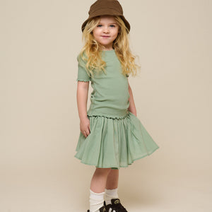 Katoenen rok met Ric Rac Ruche - Kids - Dusty Green | 101038 Alma