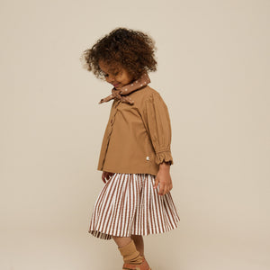 Gestreepte seersucker rok - Kids - Brown | 101193 Nadia