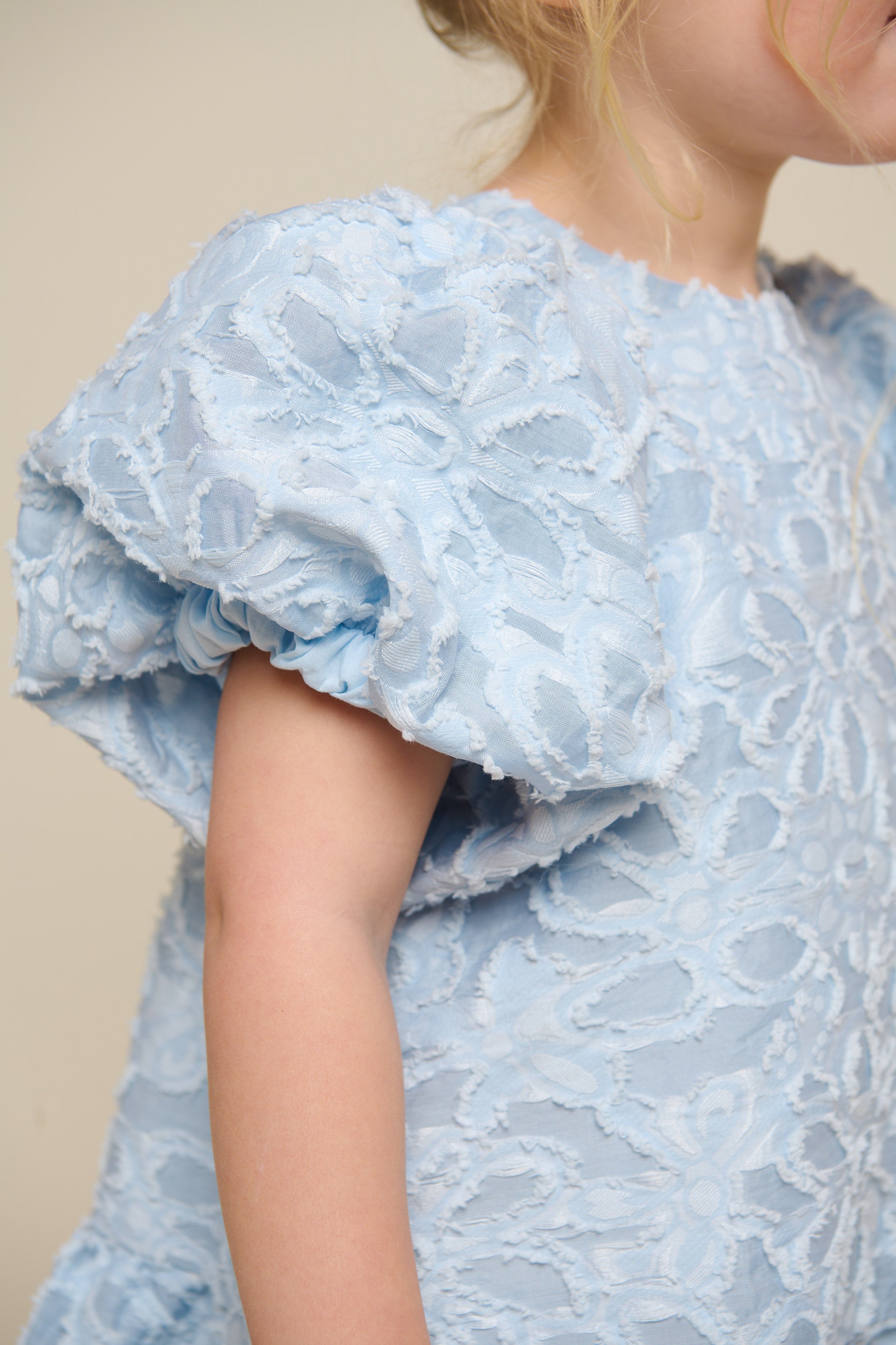 Jacquard jurk van katoenmix - Kids - Light Blue | 100994 Giselle