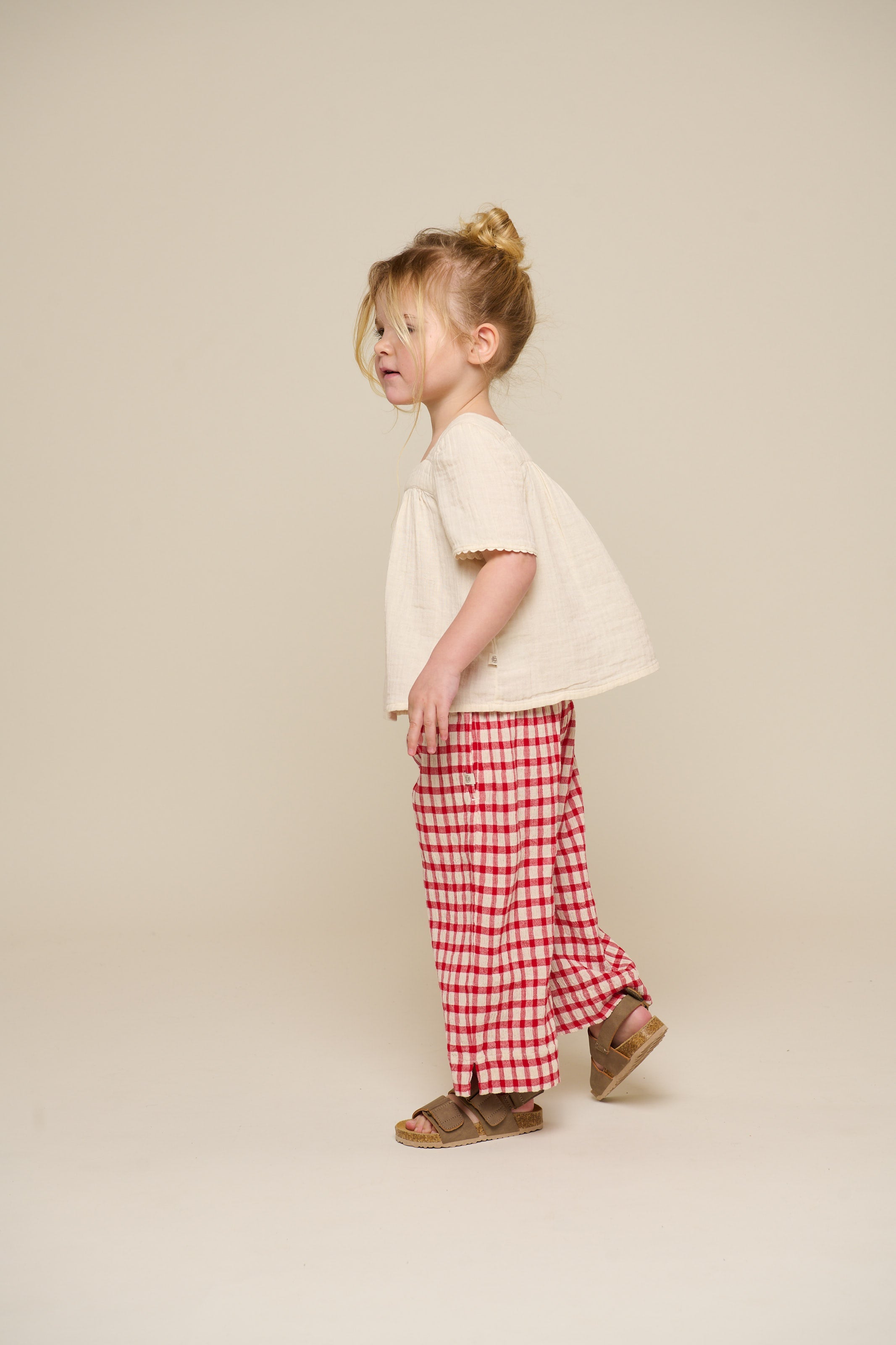 Geruite Katoenen Broek - Kids - Cherry Red | 100906 Bonnie