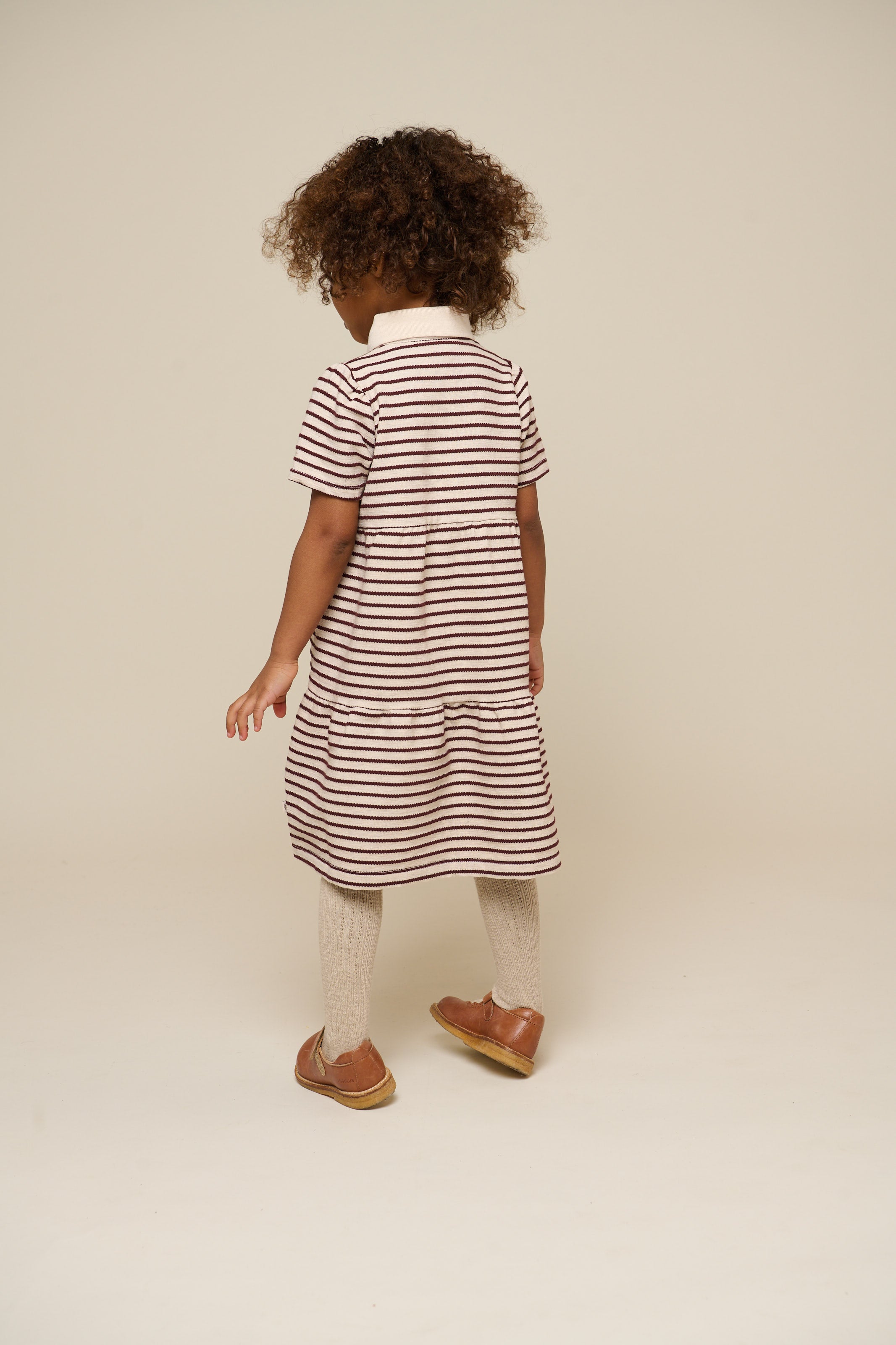 Gestreepte jersey jurk - Kids - Brown | 101010 Emmie