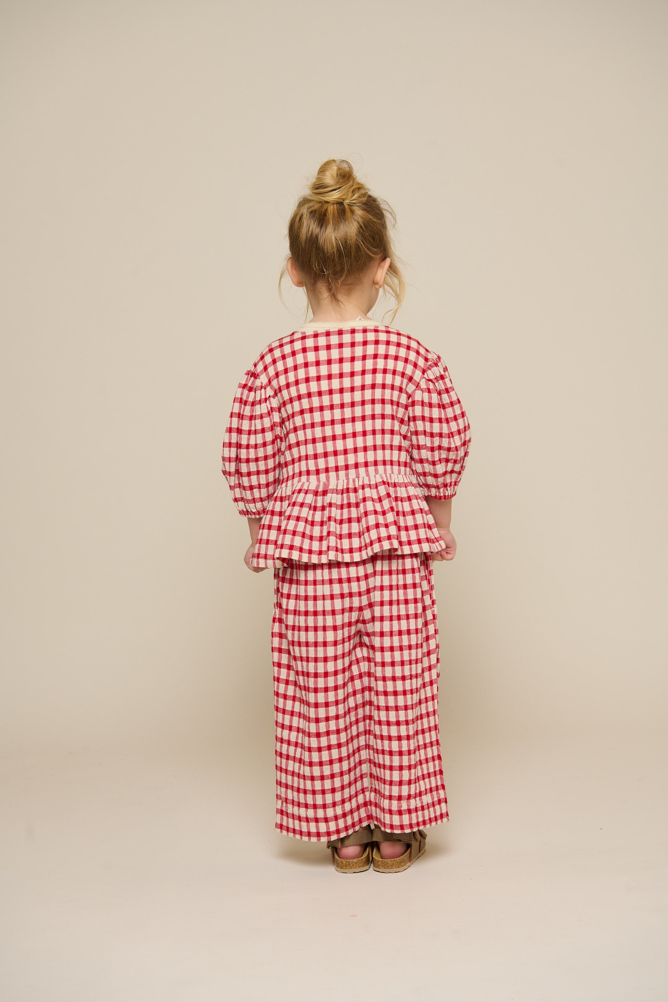 Geruite Katoenen Blouse - Kids - Cherry Red | 100908 Bonnie