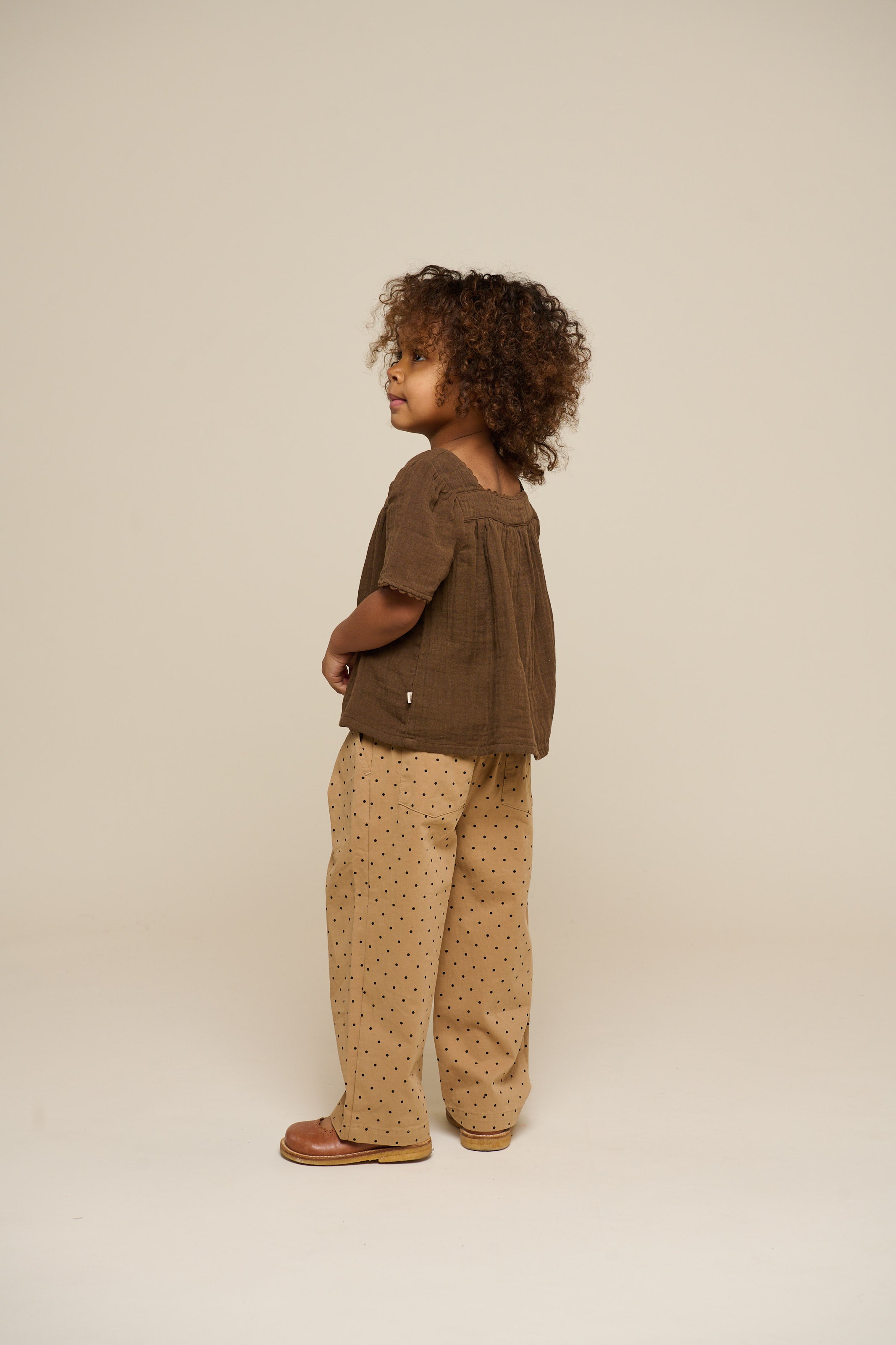 Gaze Blouse met Korte Mouwen - Kids - Dark Brown | 100916 Jasmine