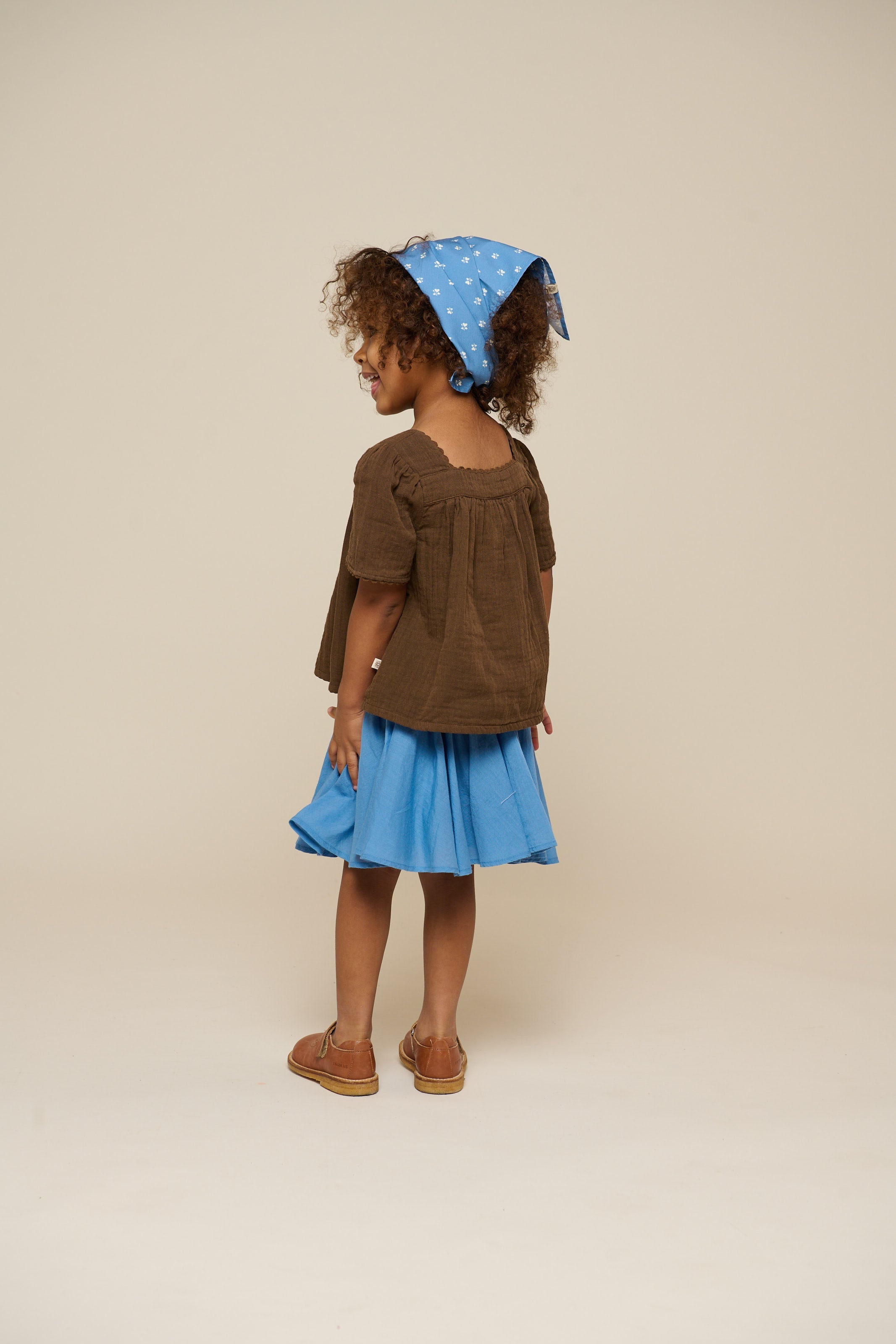 Gaze Blouse met Korte Mouwen - Kids - Dark Brown | 100916 Jasmine